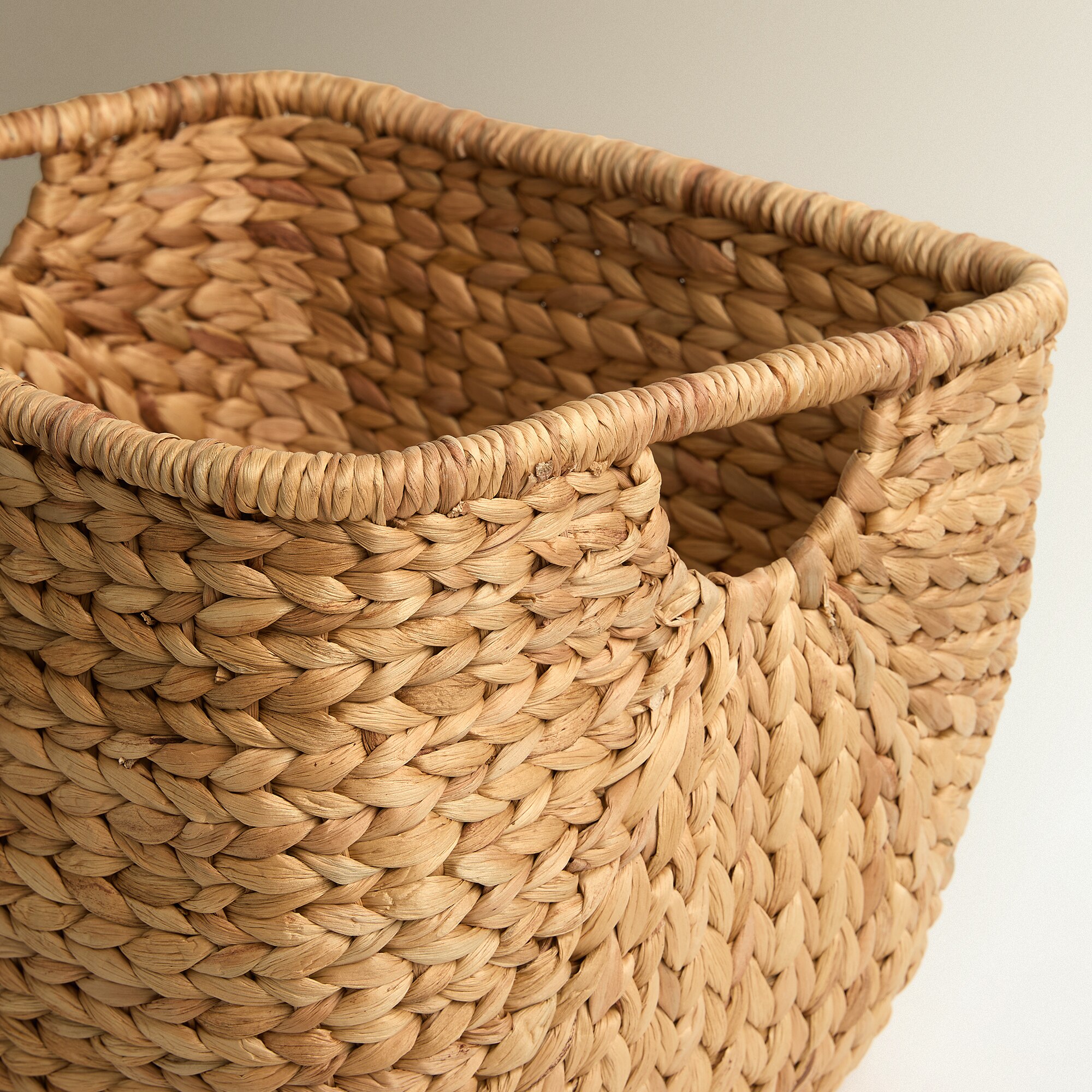 Cesta de Jacinto de Água com Alças Essential Castanho-2
