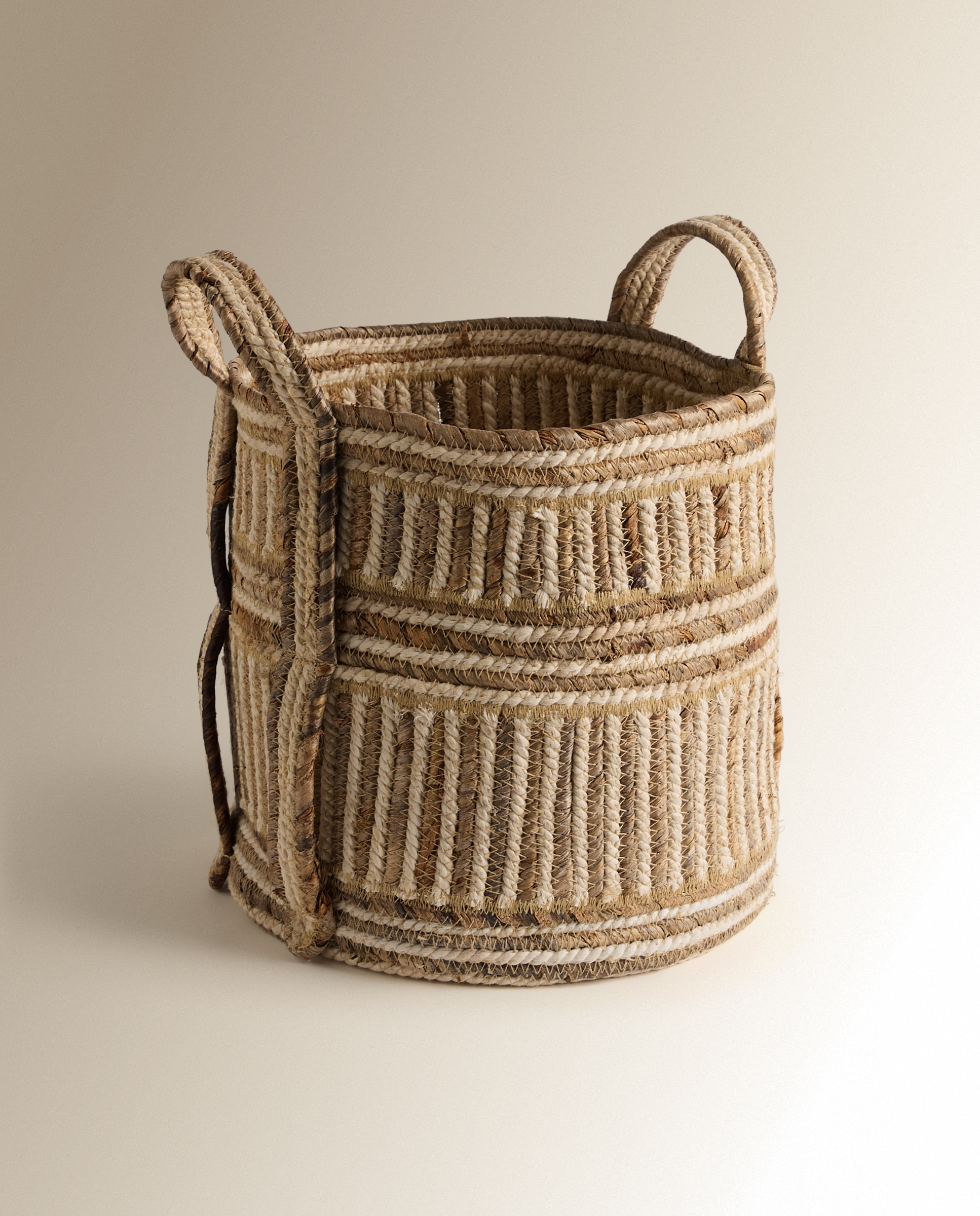 Cesta rayas Medan - Natural Pequeño Natural-1