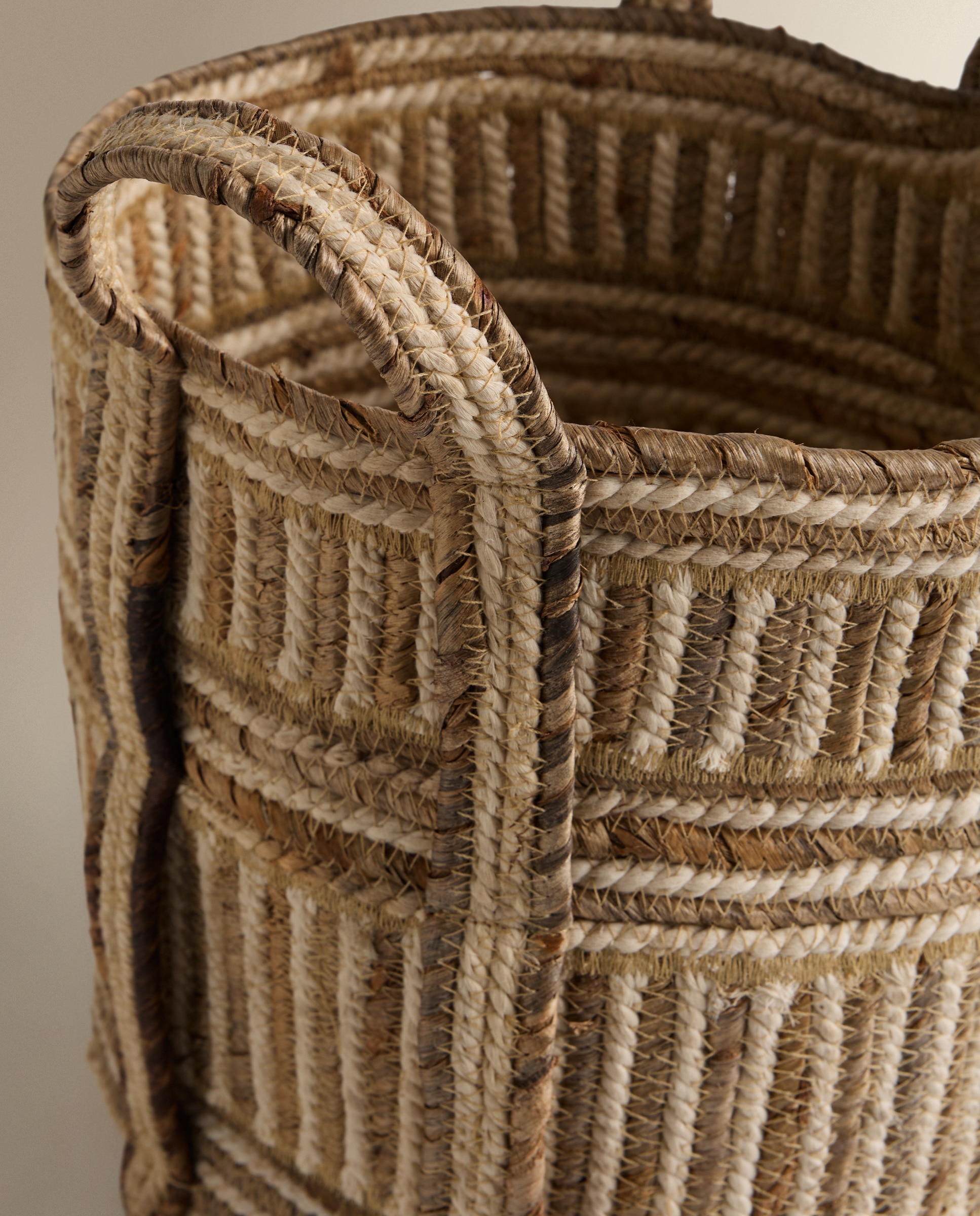 Cesta rayas Medan - Natural Pequeño Natural-2