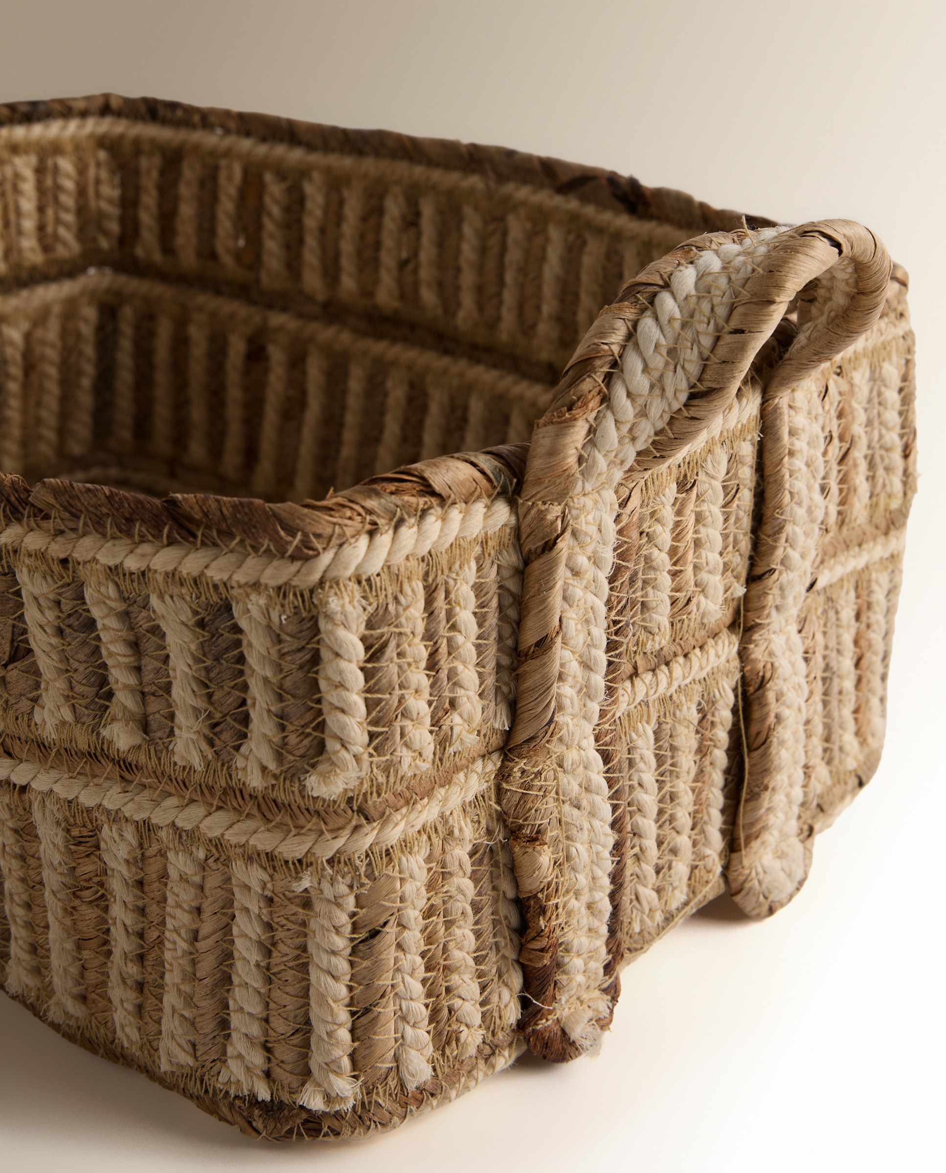 Cesta decorativa rectangular Medan - Natural Natural-3