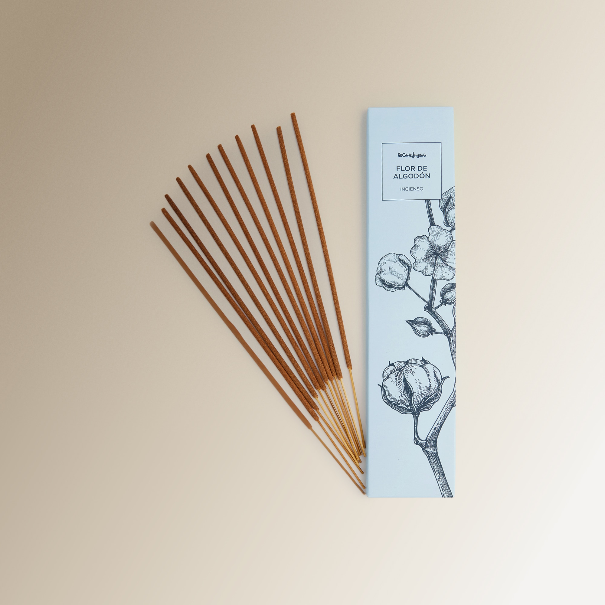 Conjunto de 20 Pauzinhos de Incenso Flor de Algodão Bege-1
