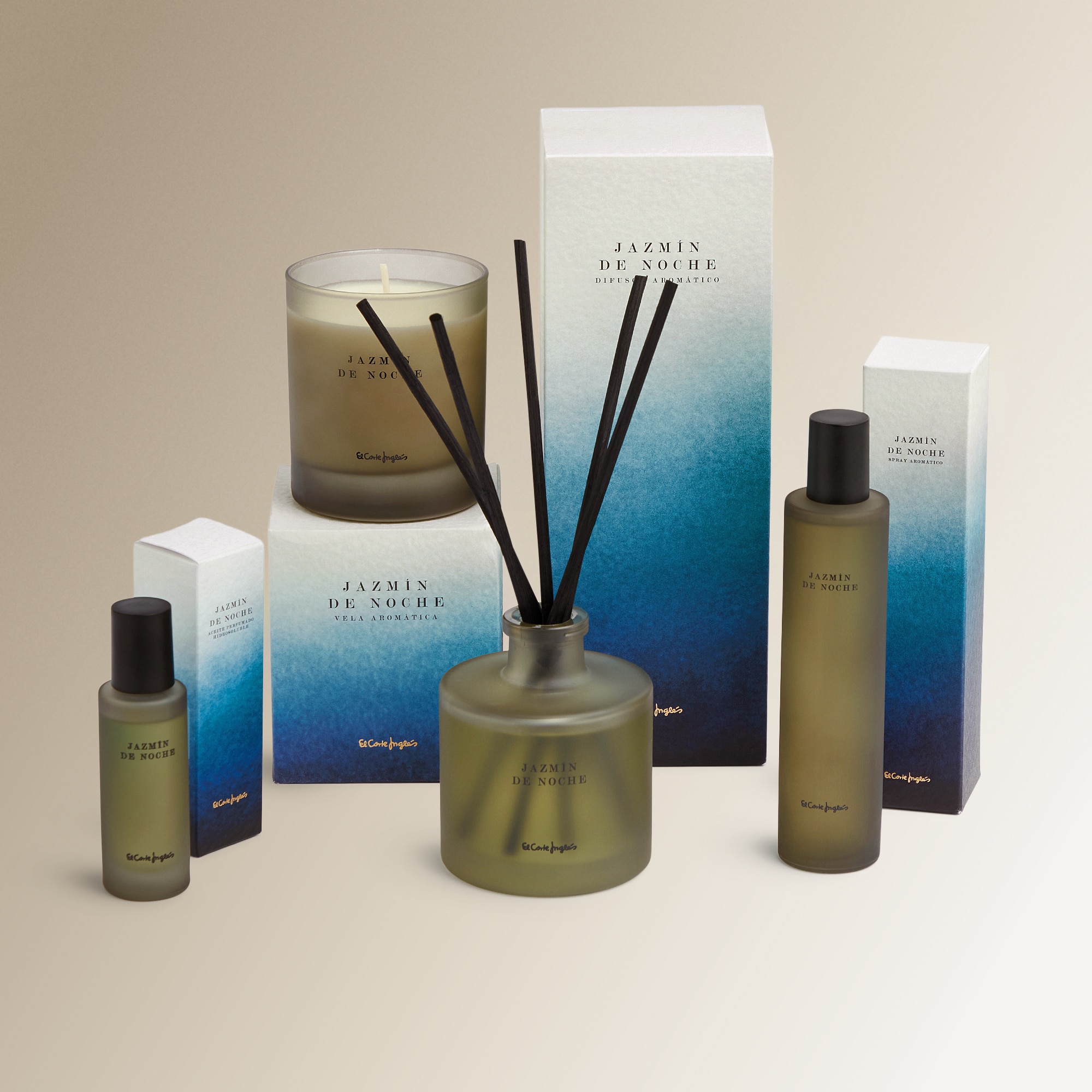 Vela Perfumada Jasmim de Noite Aquarela Azul-6