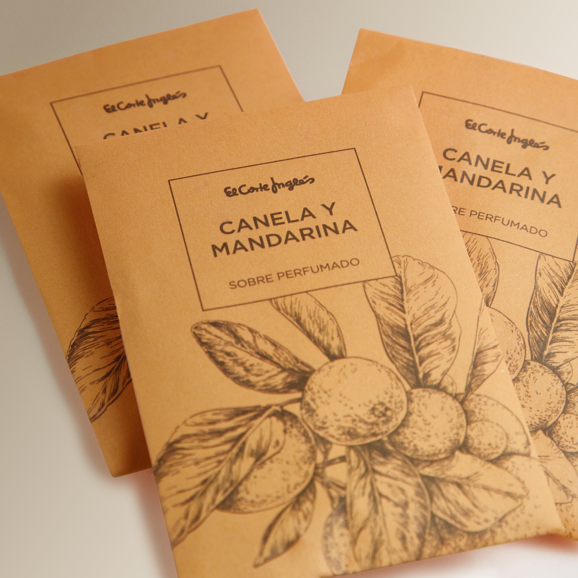 Conjunto de 3 Envelopes Perfumados Canela Tangerina Laranja-2