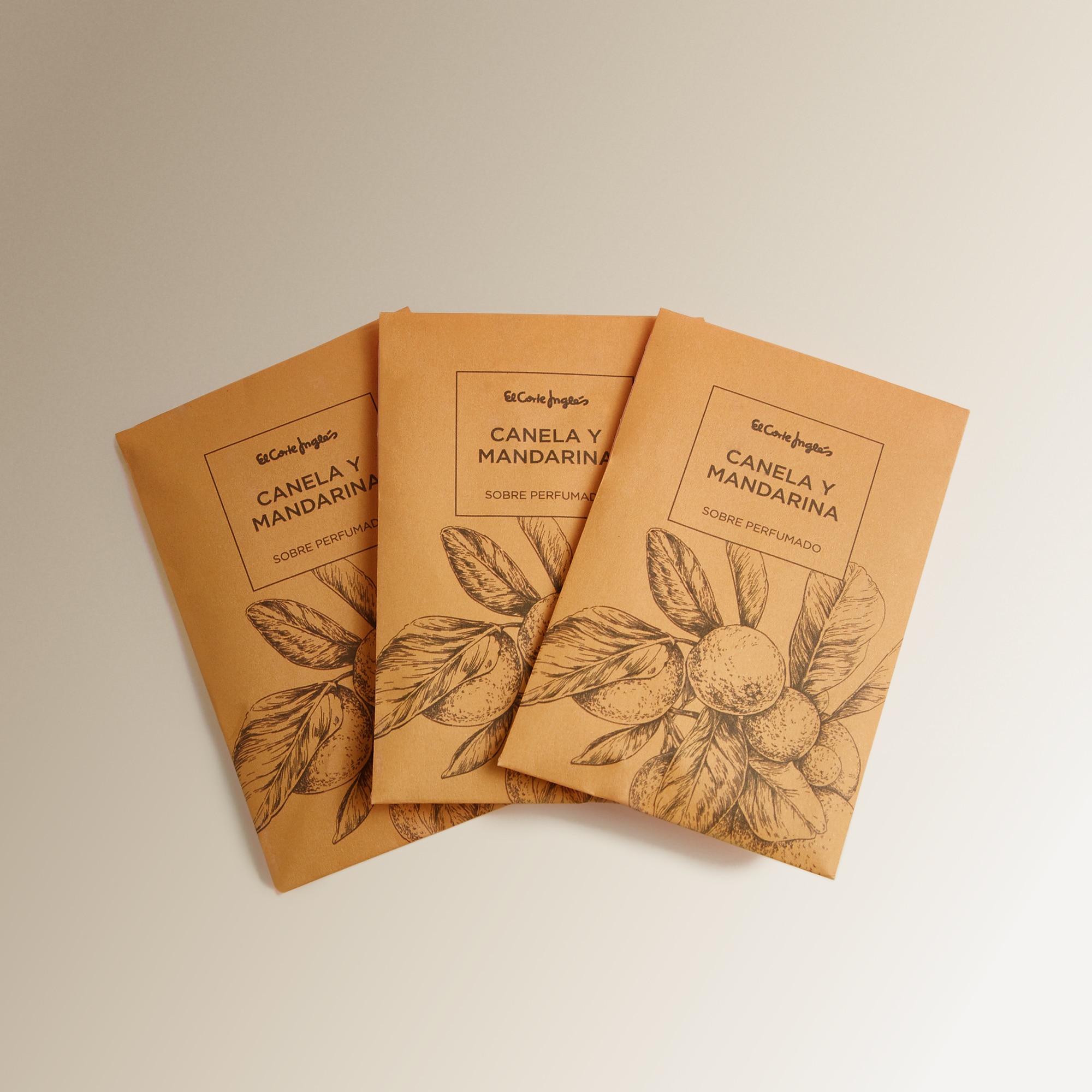 Conjunto de 3 Envelopes Perfumados Canela Tangerina Laranja-3