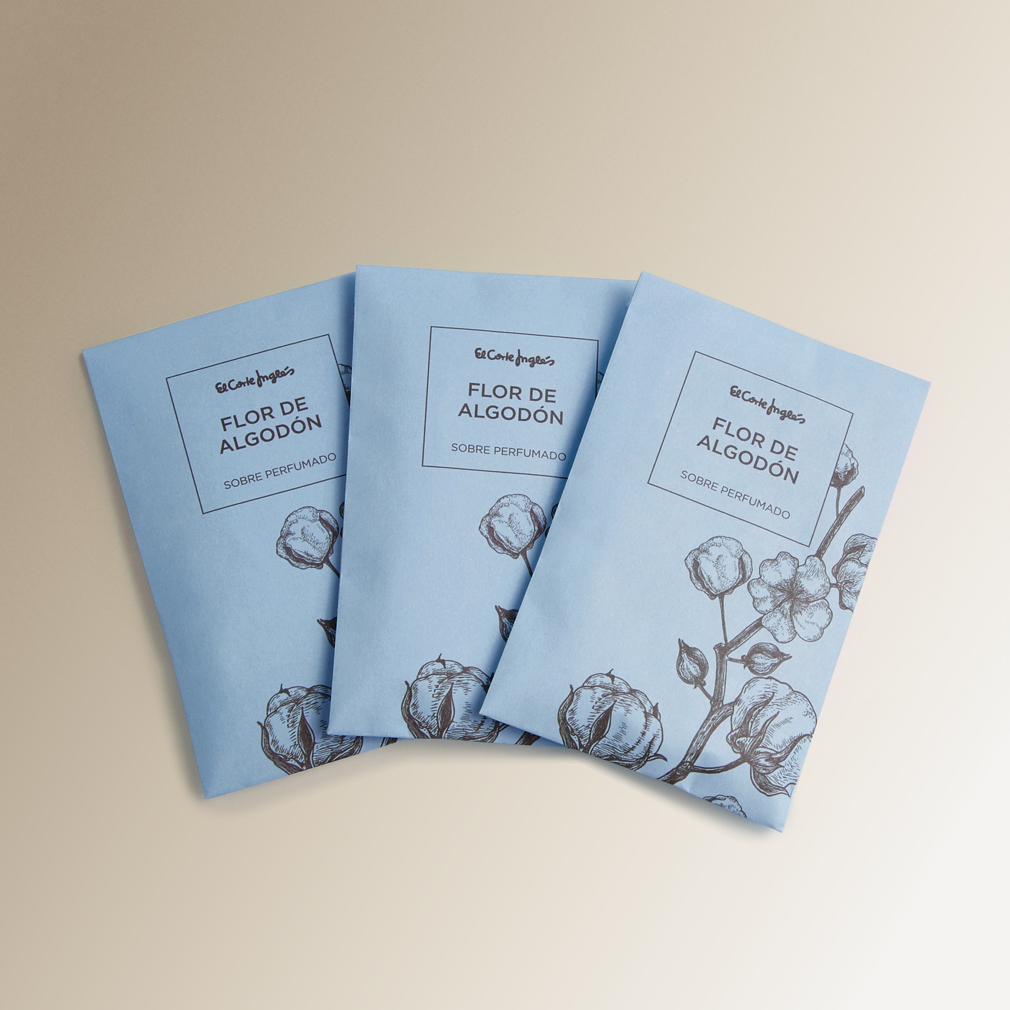 Conjunto de 3 Envelopes Perfumados Flor de Algodão Multicolor-3