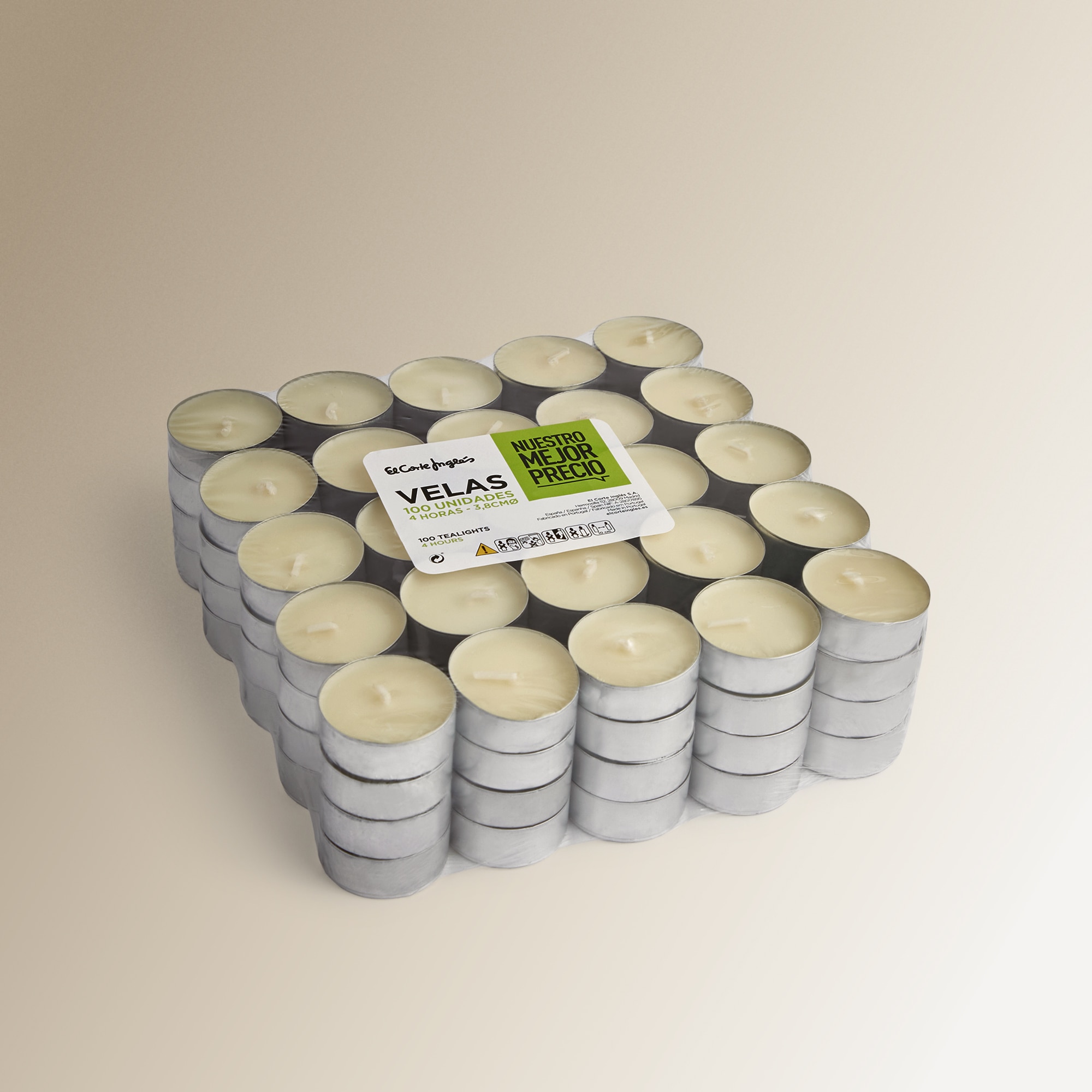 Set de 100 velas tealight Nuestro mejor precio - El Corte Inglés Natural-3