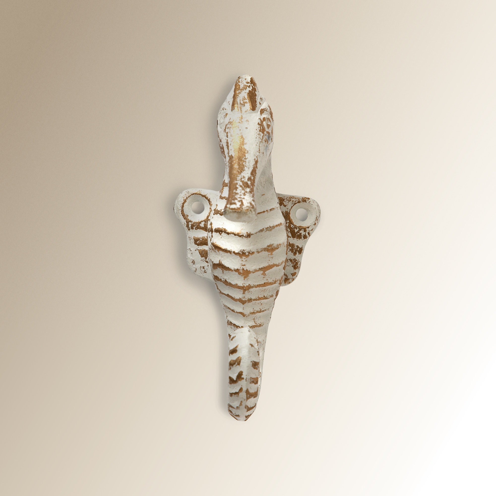 Cabide de parede cavalo-marinho Arrecife Branco-1