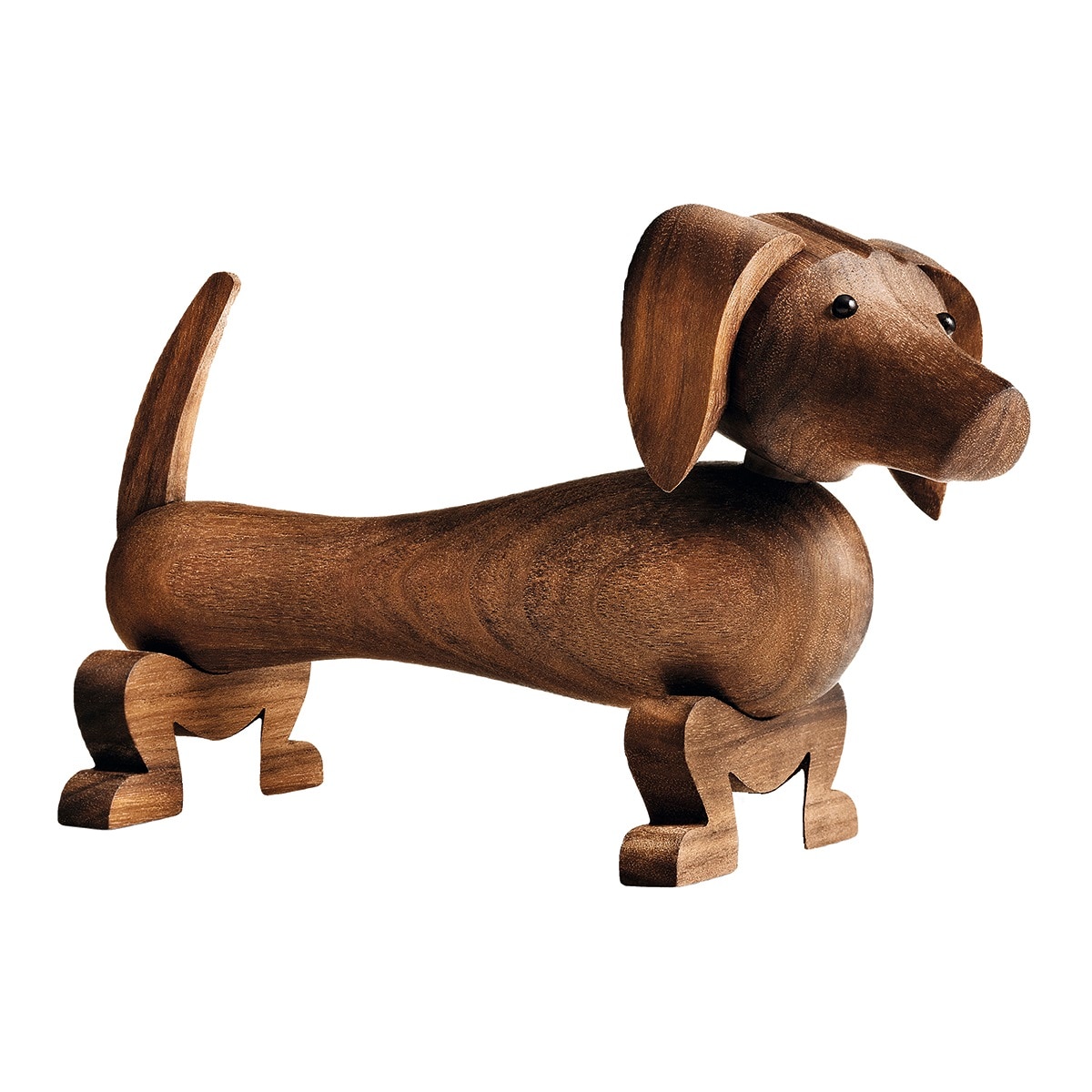 Figura cão de madeira Castanho-escuro-1