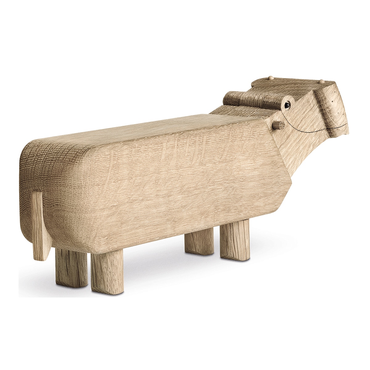 Figura Hipopótamo de madeira Carvalho-4