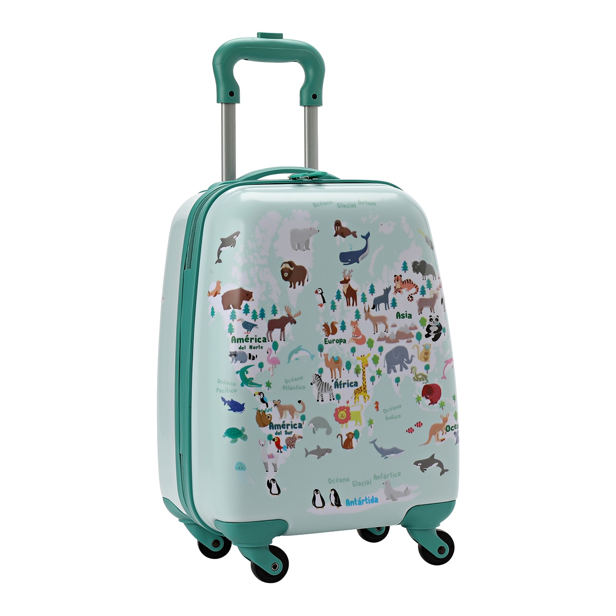 Trolley com mapa do mundo Mini Home - El Corte Inglés Verde-2