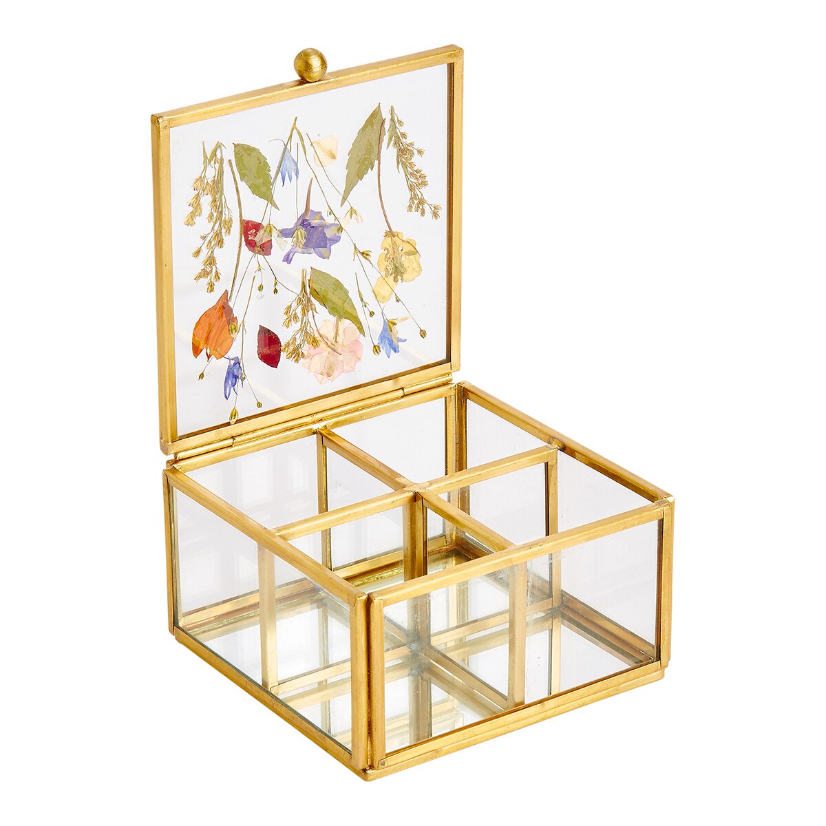 Caja decorativa cuadrada Flor El Corte Inglés - Cristal Pequeño Cristal-2