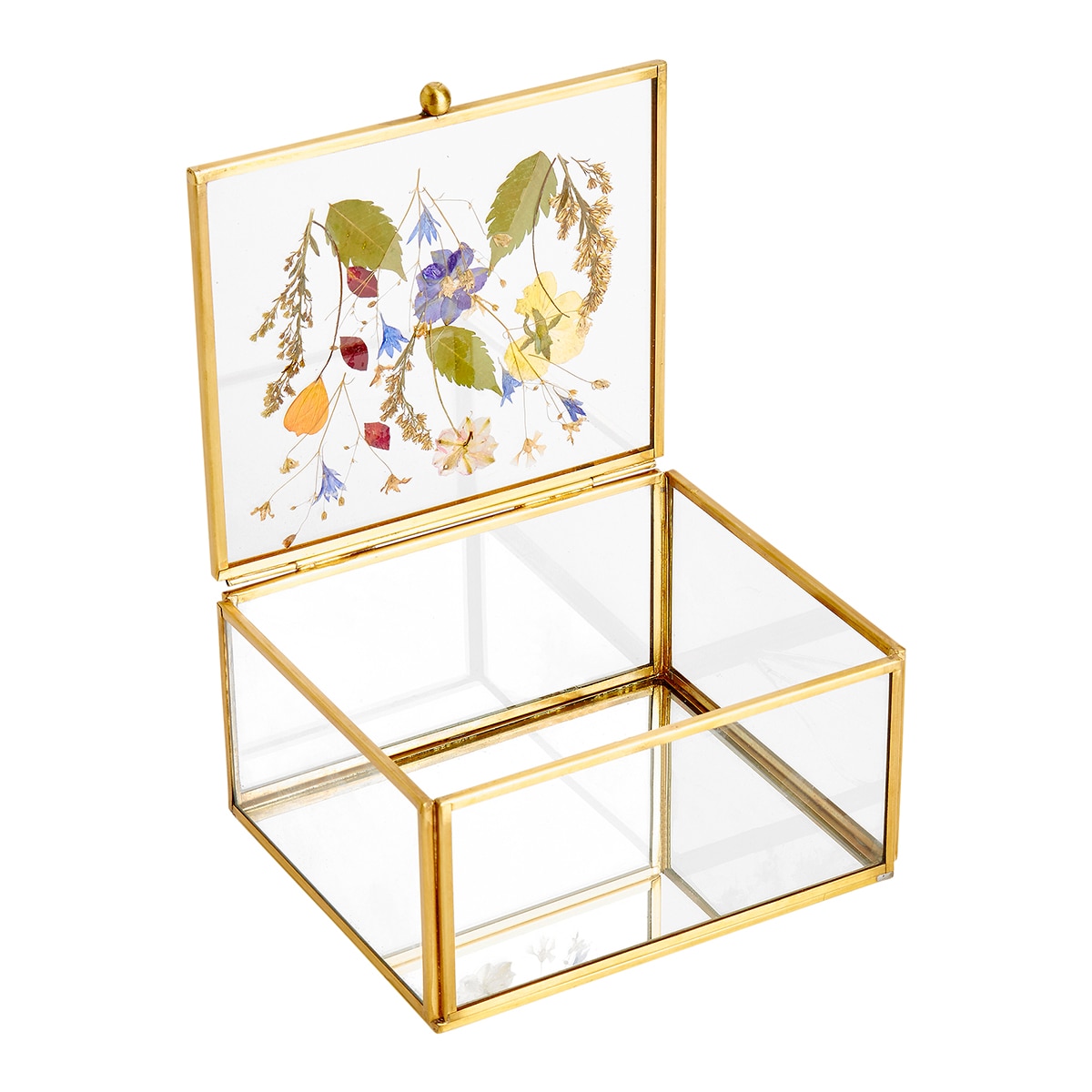 Caixa decorativa quadrada Flor El Corte Inglés Transparente-2