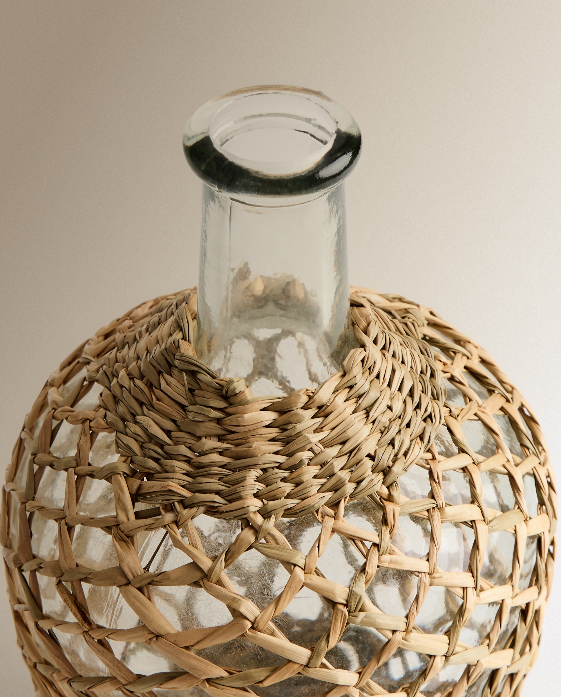 Jarrón de vidrio con seagrass Faser Natural Natural-2