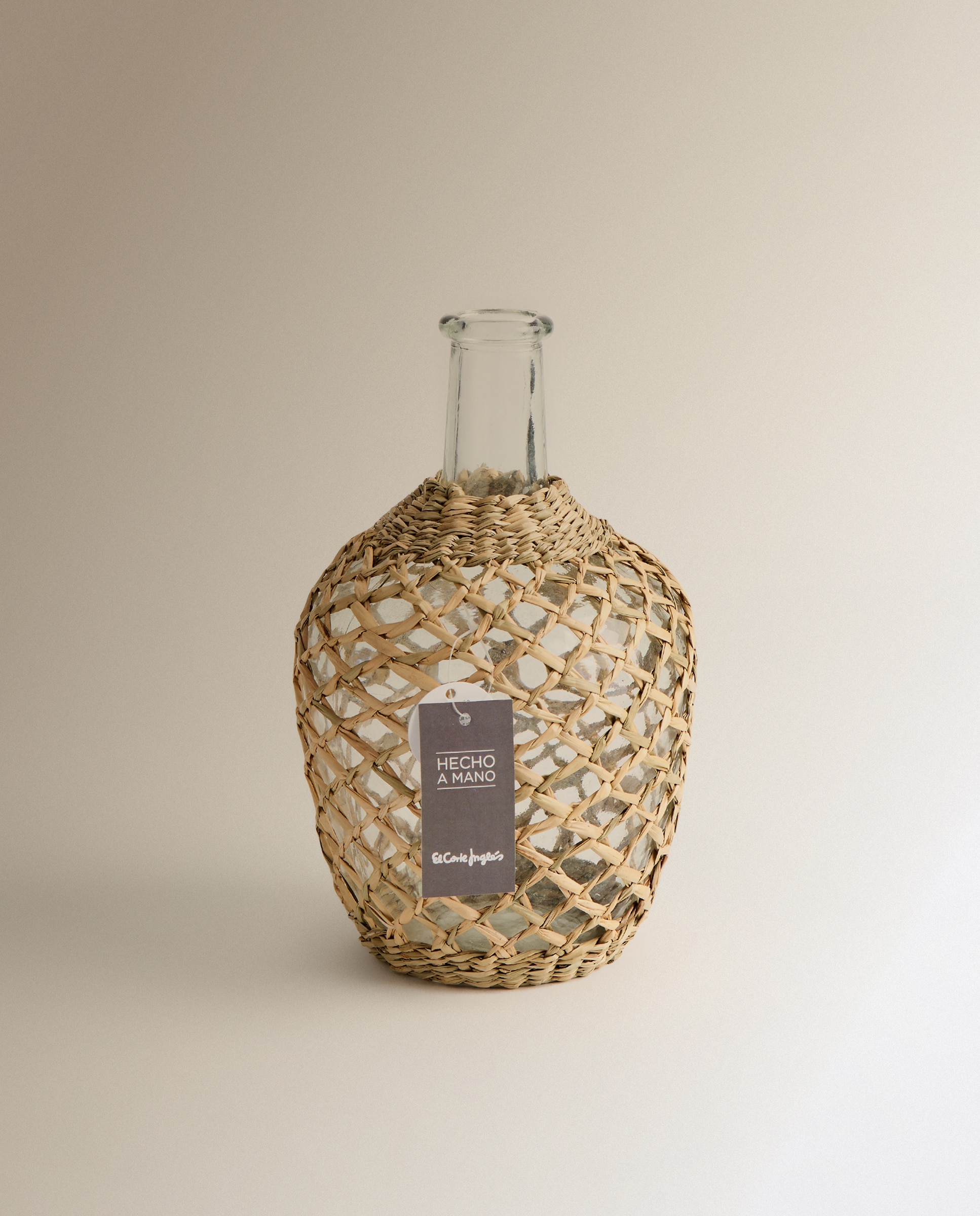 Jarrón de vidrio con seagrass Faser Natural Natural-4