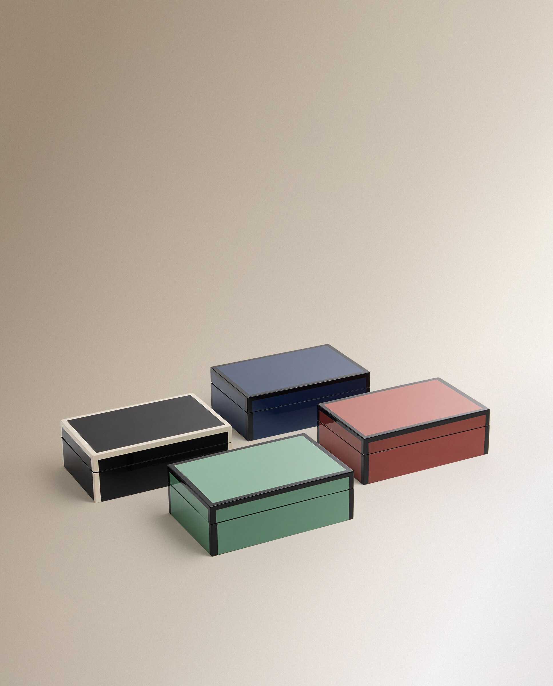 Caixa decorativa Lacada Azul-elétrico-4