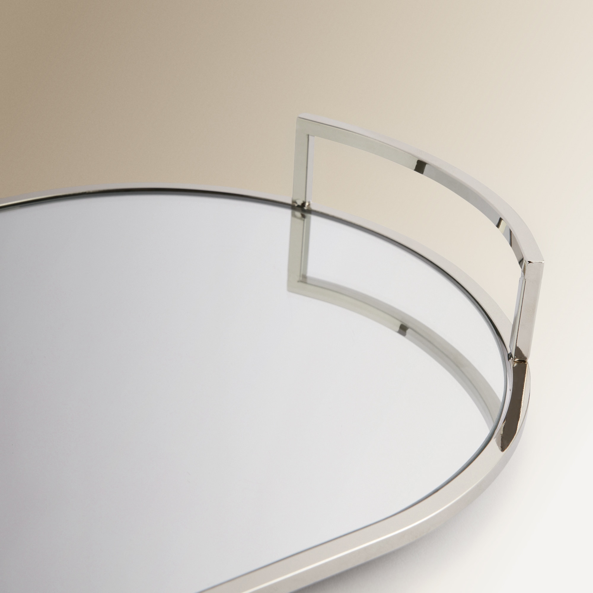 Bandeja de vidro com espelho Kebeli Prata-3