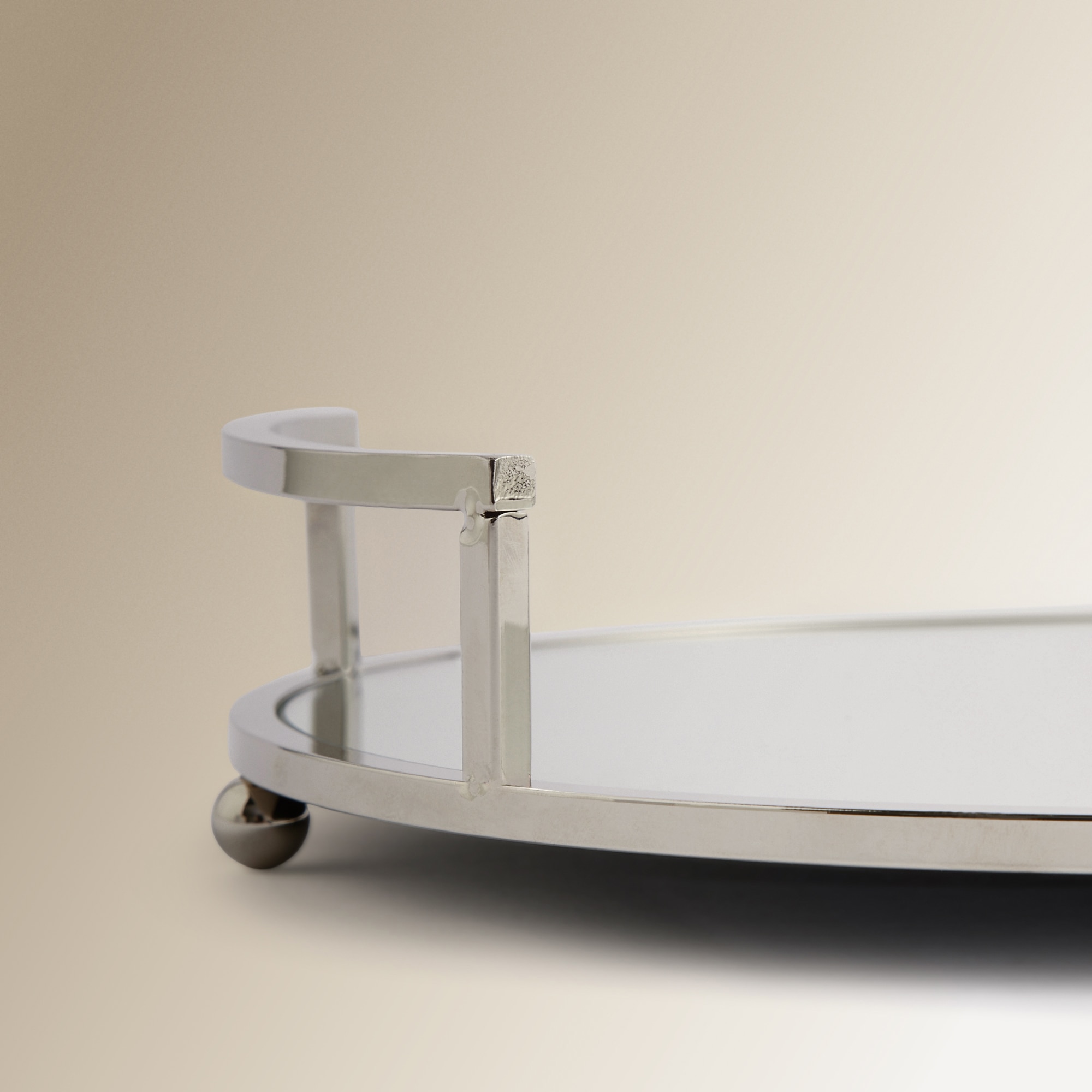 Bandeja de vidro com espelho Kebeli Prata-4