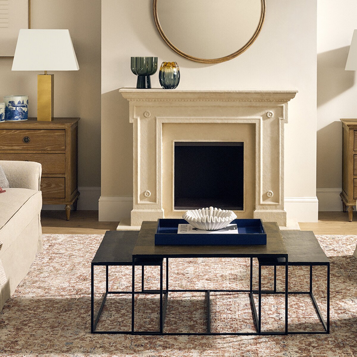 Centro de Mármore Barisal Bege-5