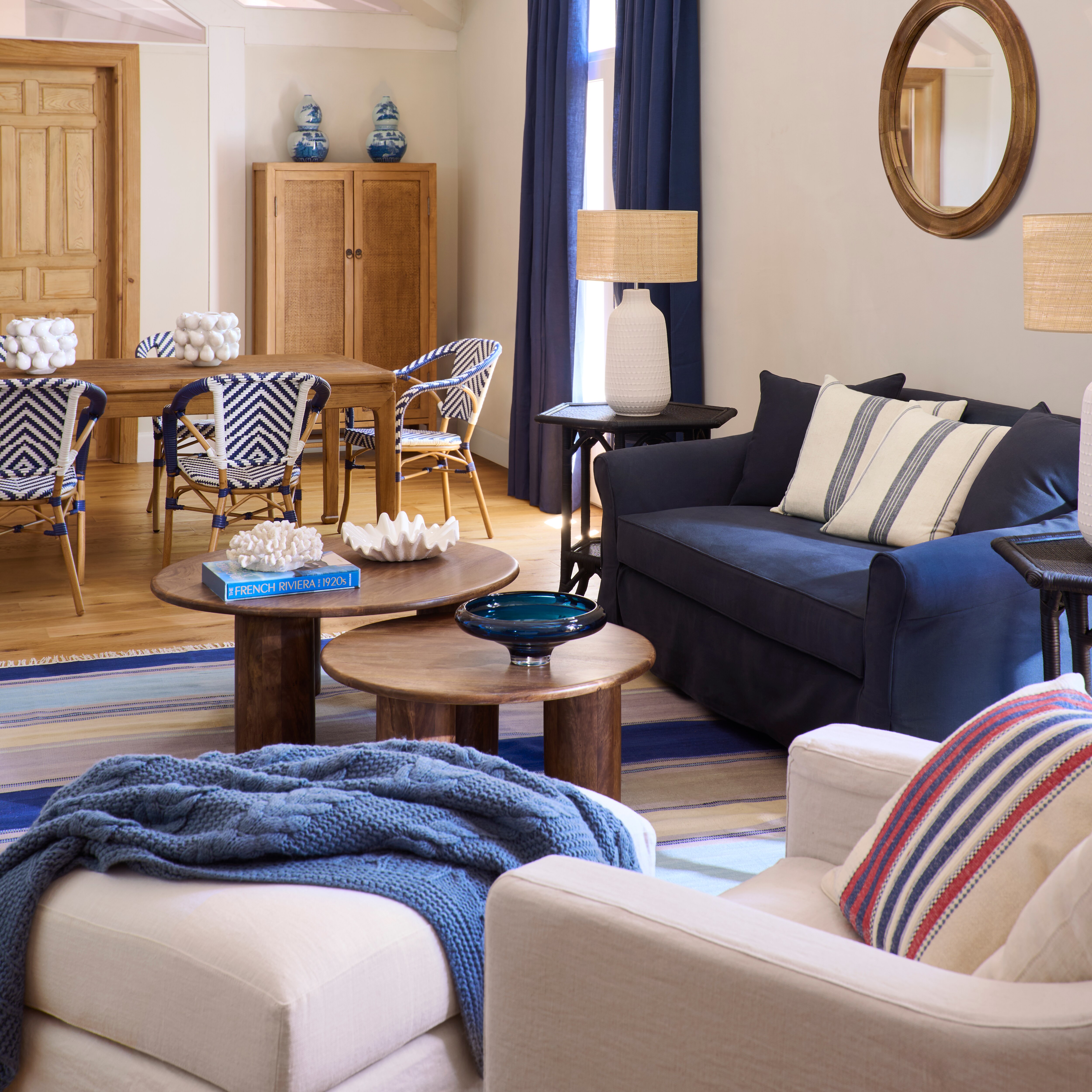 Centro de Mesa de Vidro Benin Azul-5