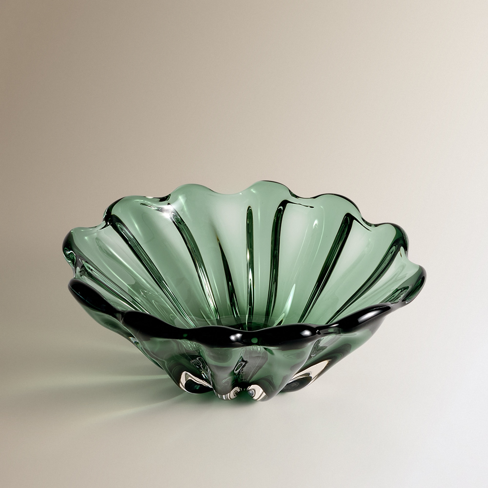 Centro de Mesa com Fundo de Vidro Ondas Verde-2