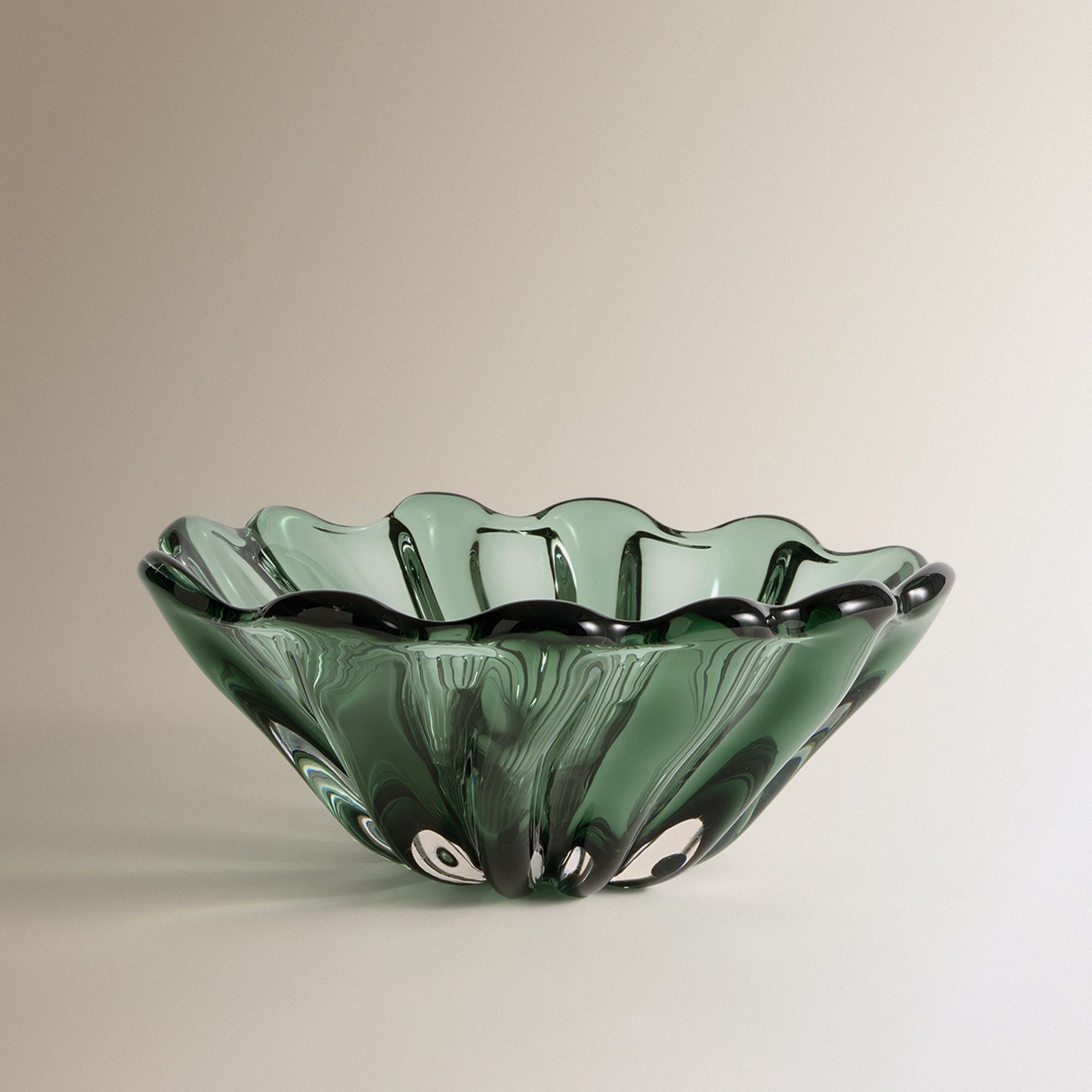 Centro de Mesa com Fundo de Vidro Ondas Verde-3