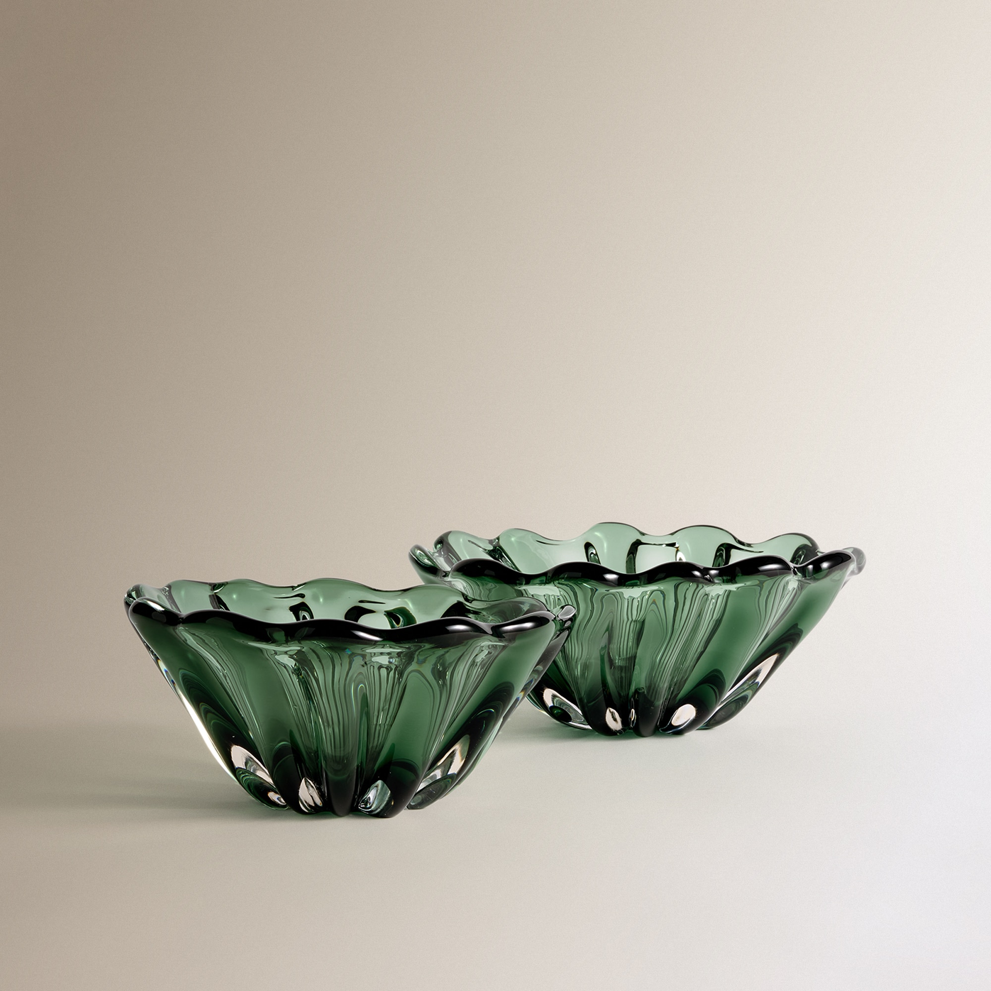 Centro de Mesa com Fundo de Vidro Ondas Verde-5