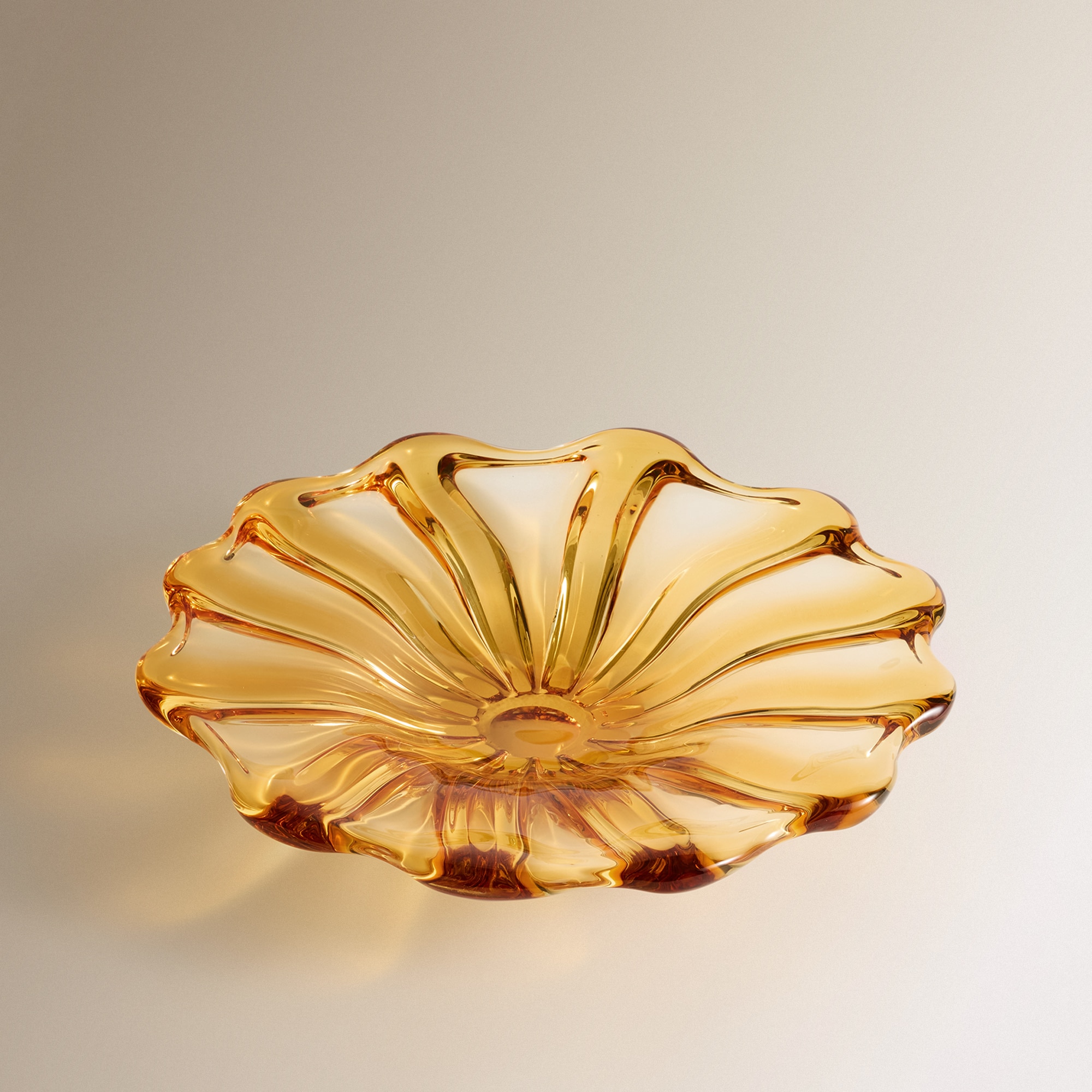 Centro de Mesa de Vidro Ondas Lasi Laranja-2