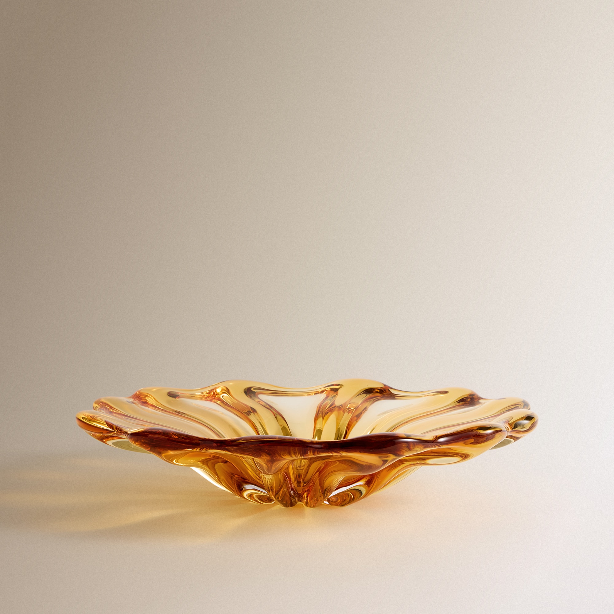 Centro de Mesa de Vidro Ondas Lasi Laranja-3