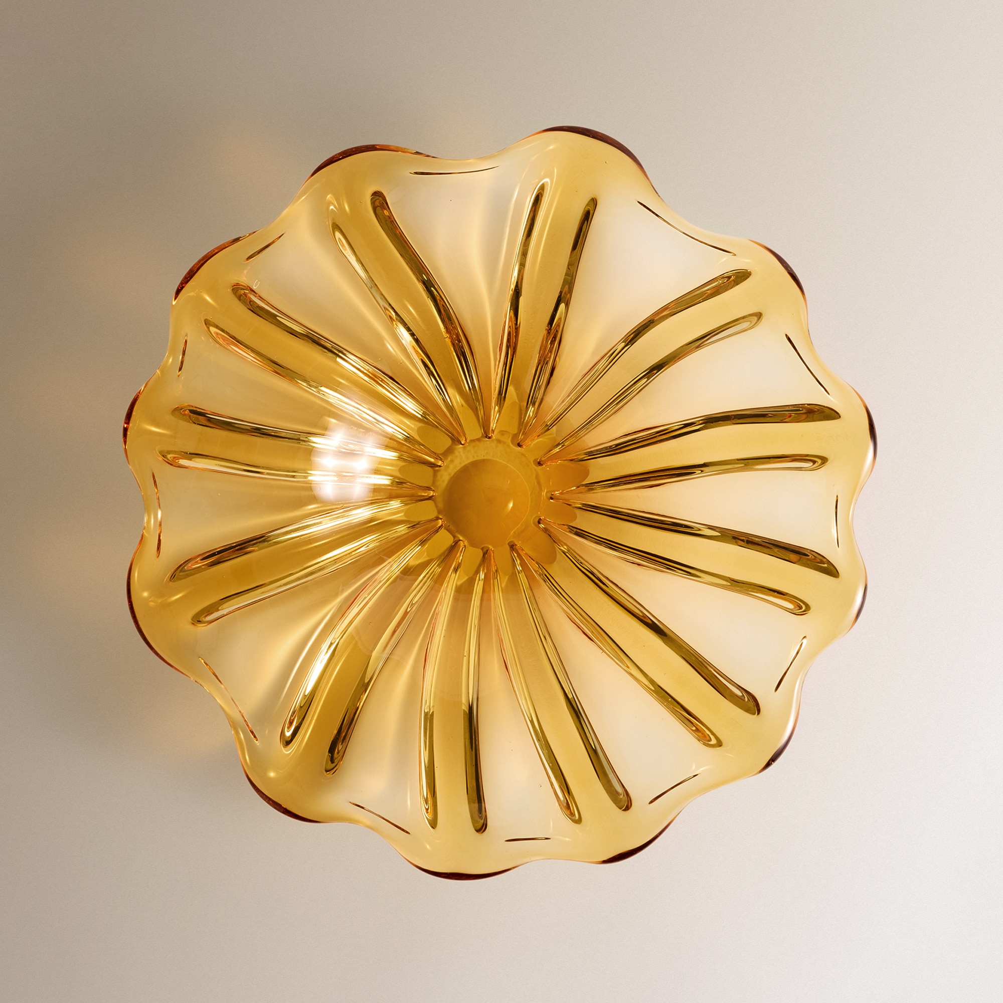 Centro de Mesa de Vidro Ondas Lasi Laranja-4