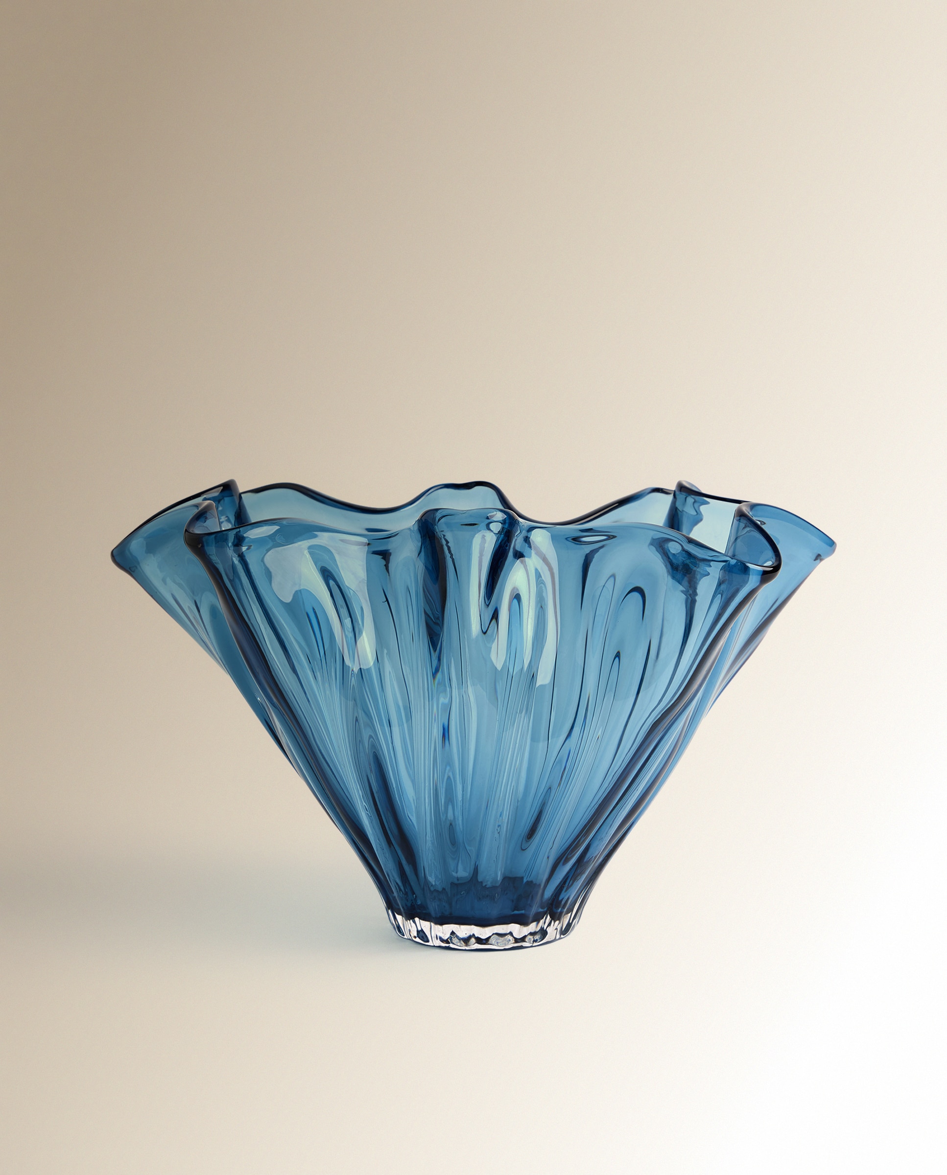 Centro de mesa de vidro Ondas Azul-3