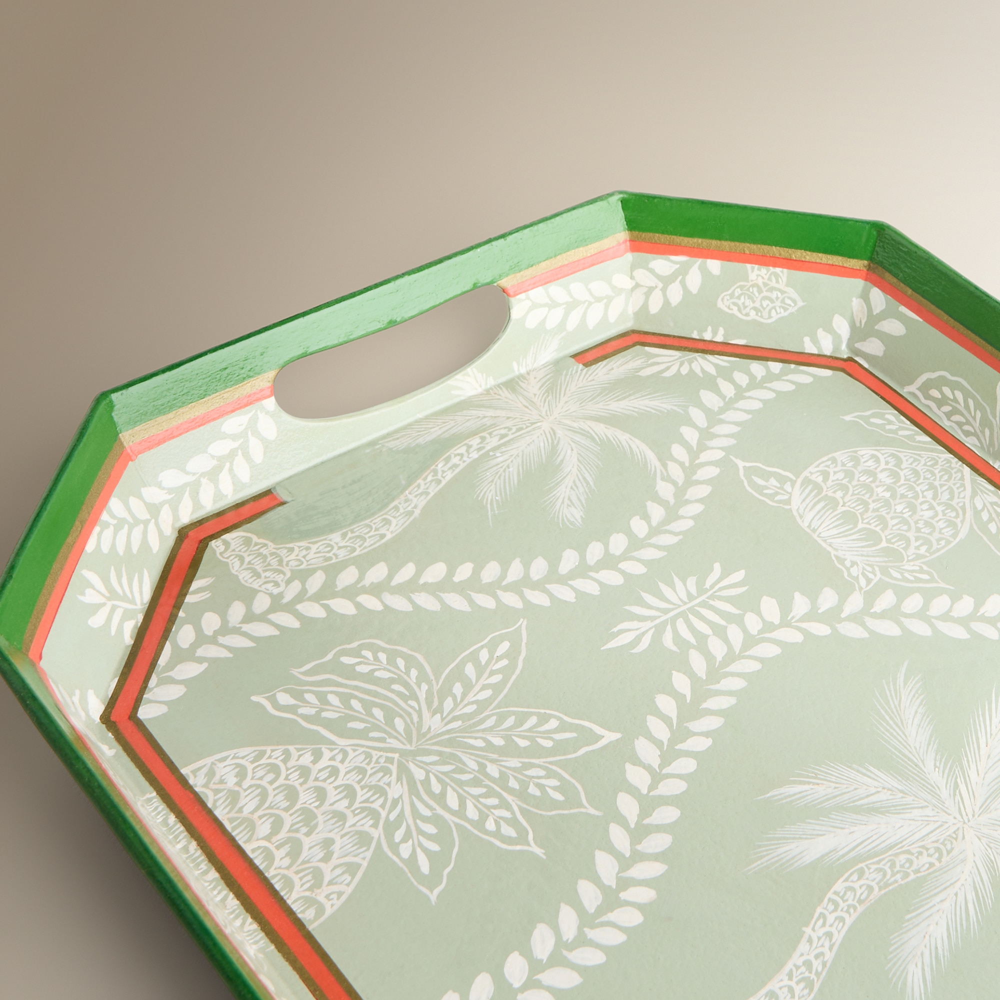 Tabuleiro Decorativo Palmeira Ananás - Verde Verde-4