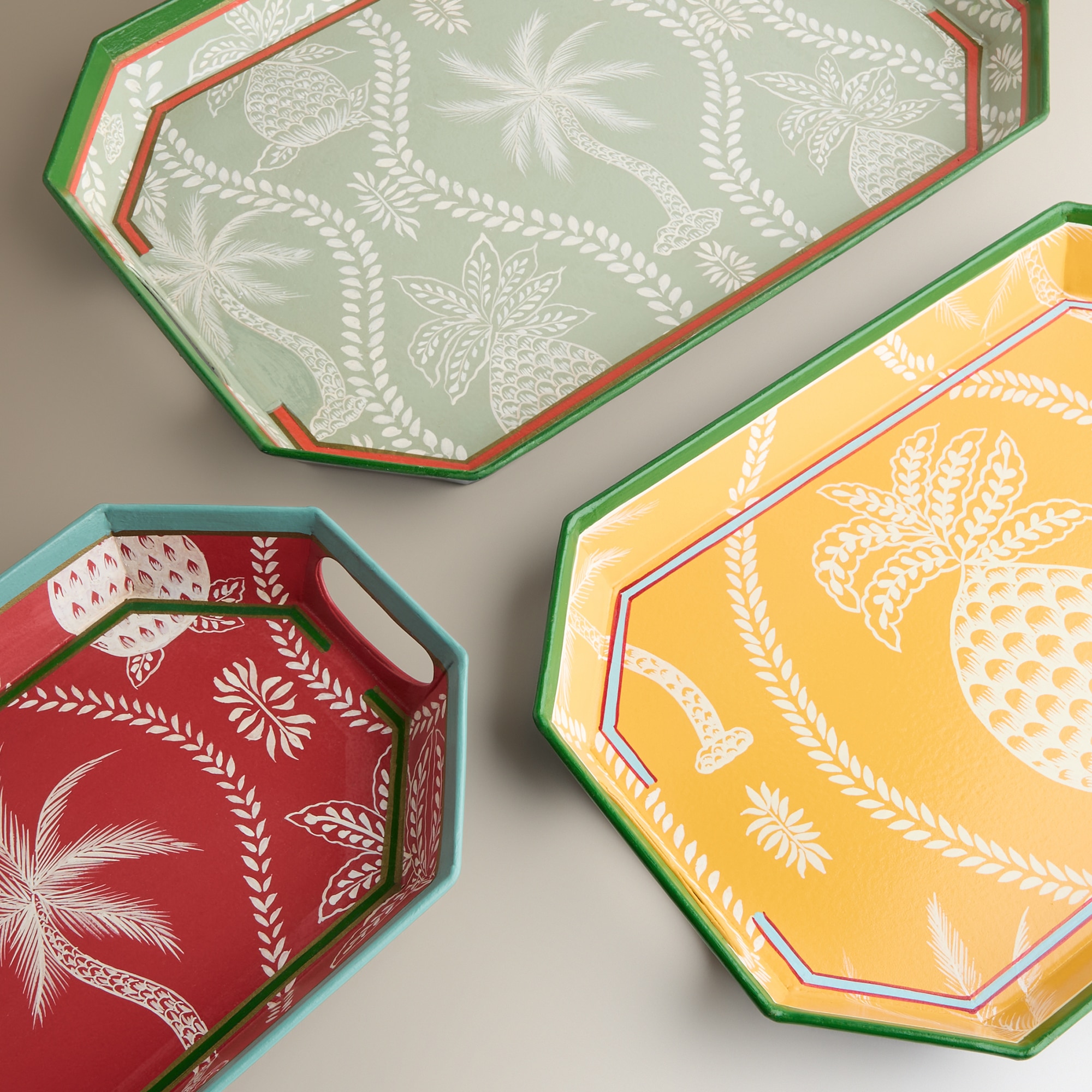 Tabuleiro Decorativo Palmeira Ananás - Verde Verde-5