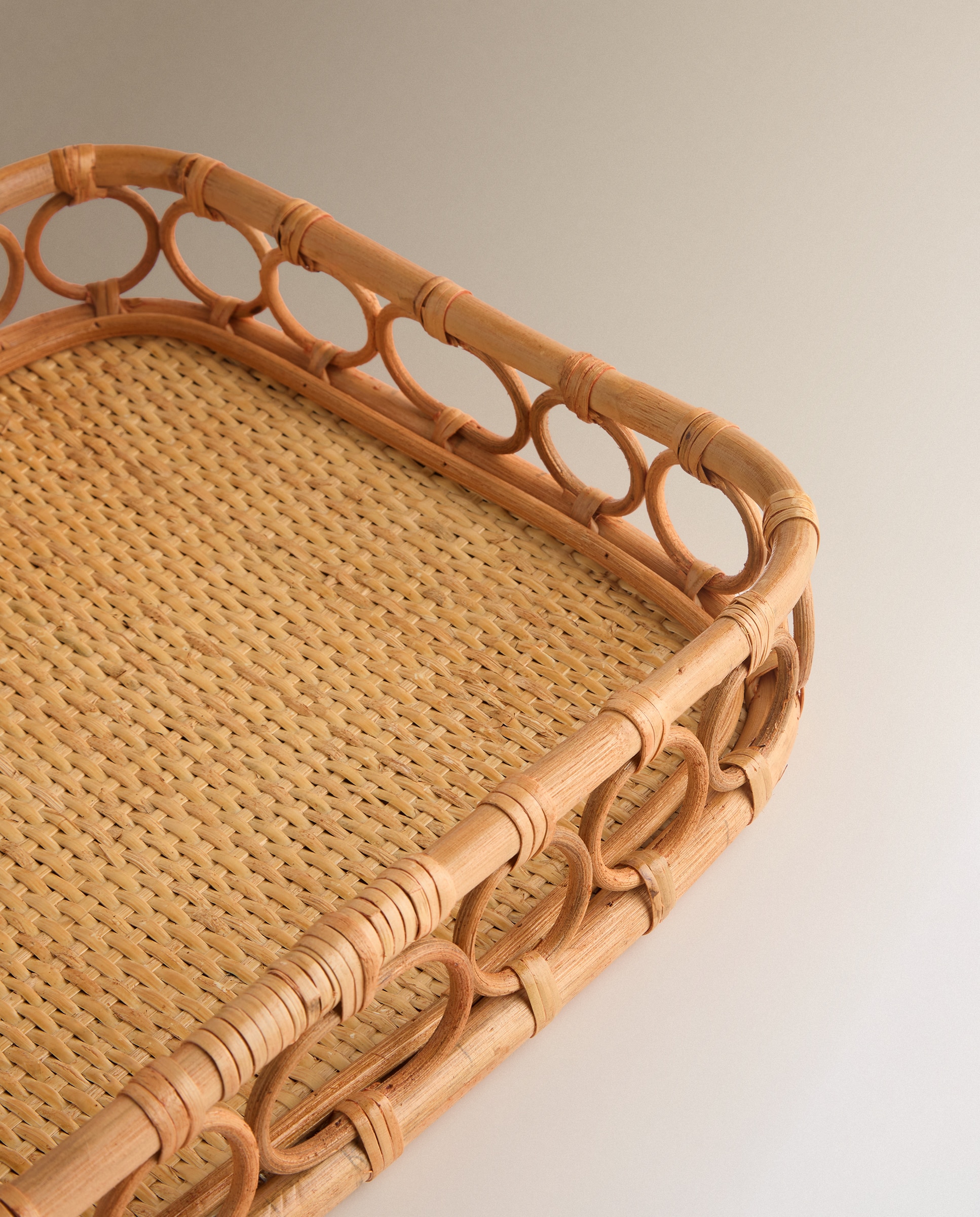 Tabuleiro Decorativo de Rattan Kurv - Cru Natural-4