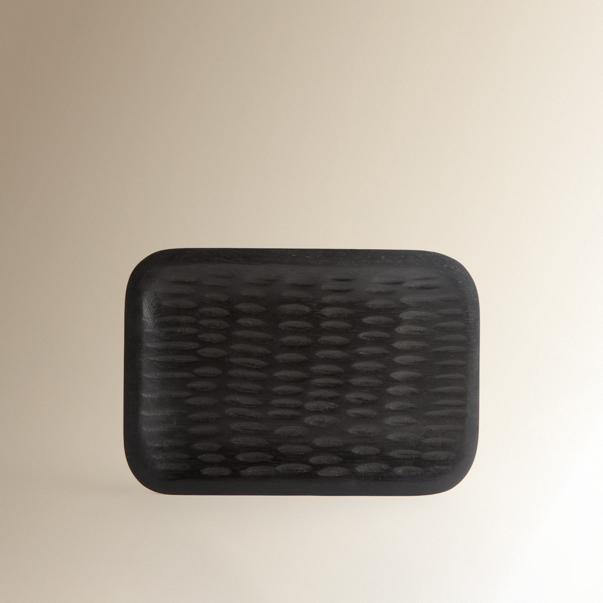 Bandeja decorativa de madera de mango Chennai - Negro 24 cm Negro-2