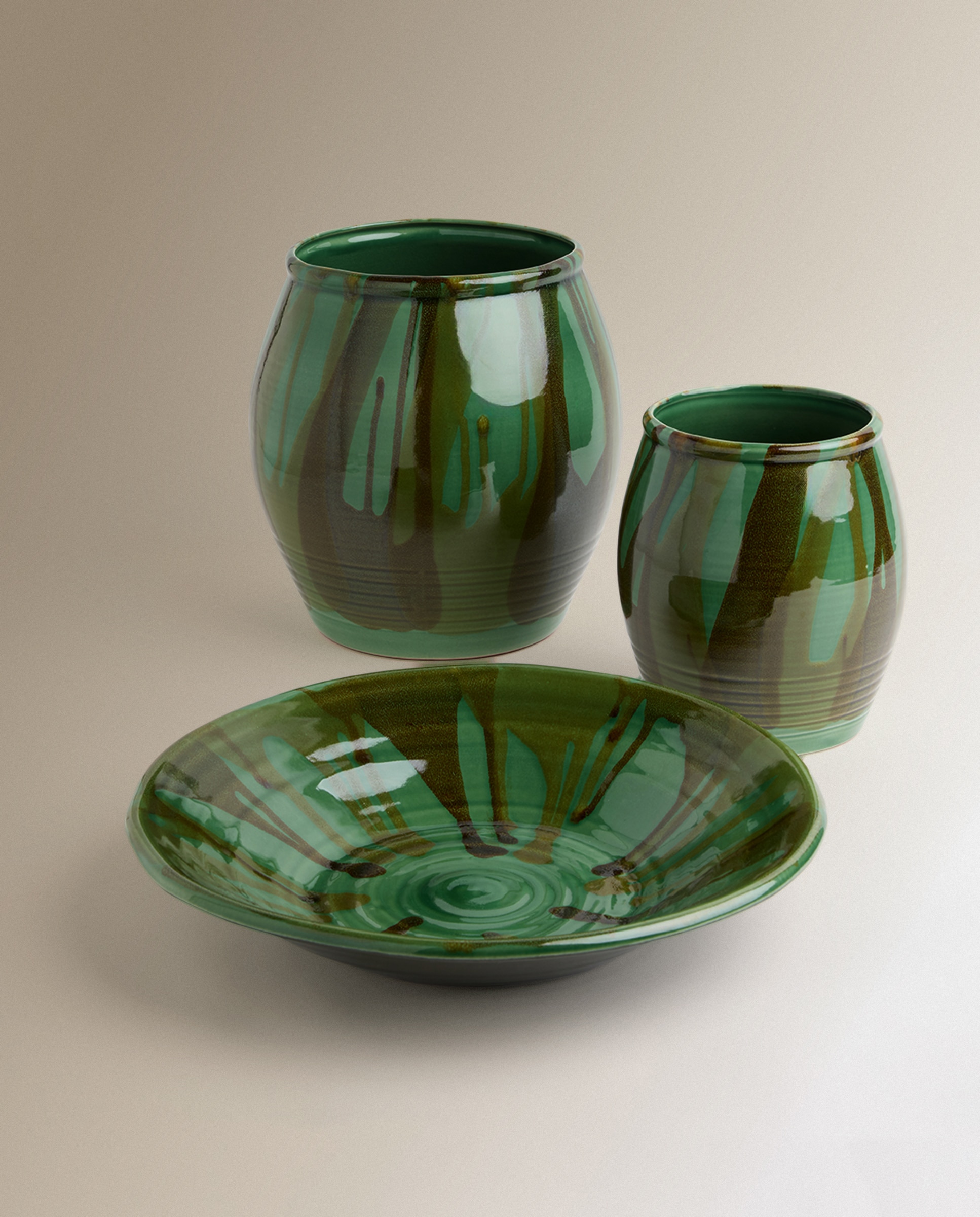 Centro de Mesa Terracota Glas Verde-escuro-5