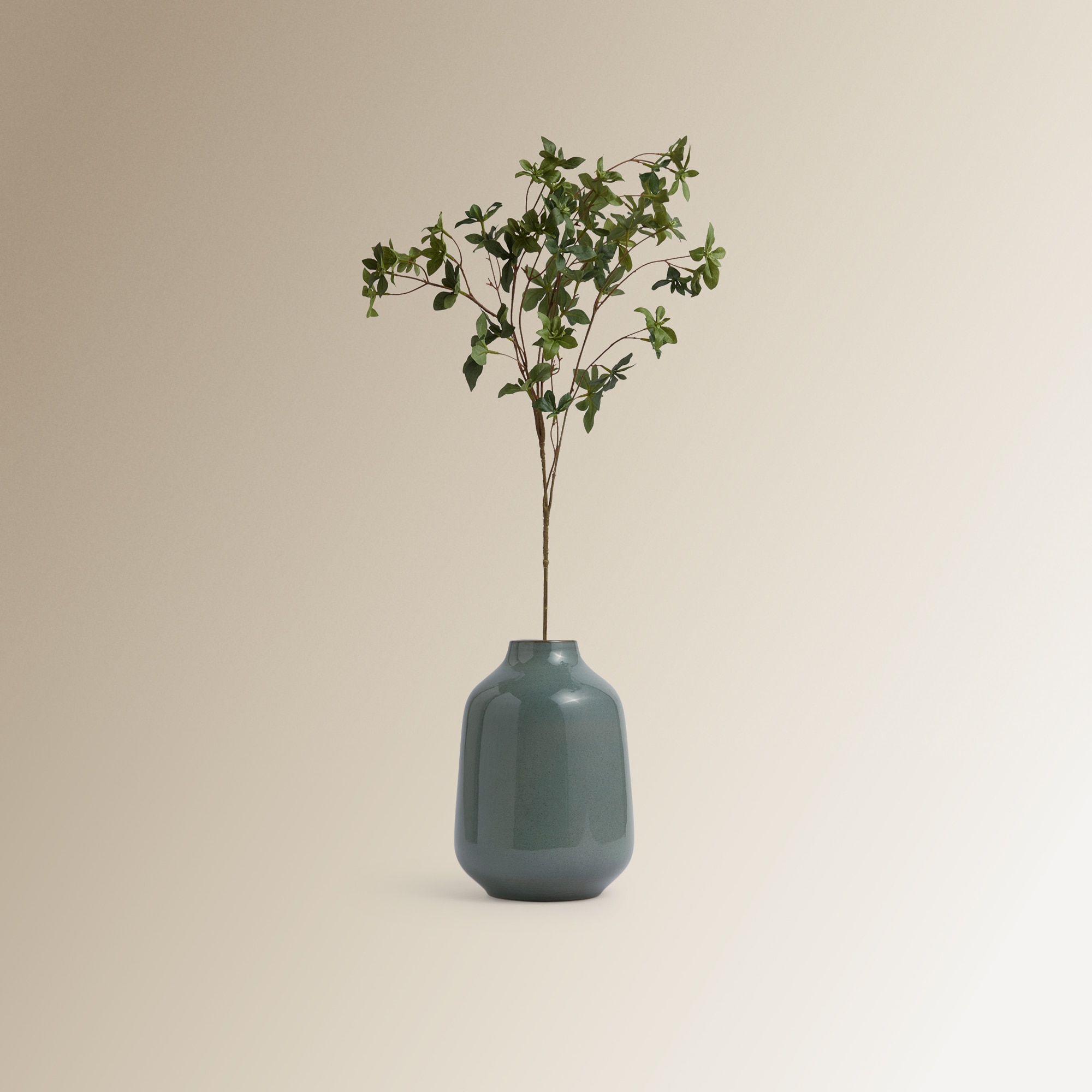 Ramo artificial de folhas verdes Verde-4