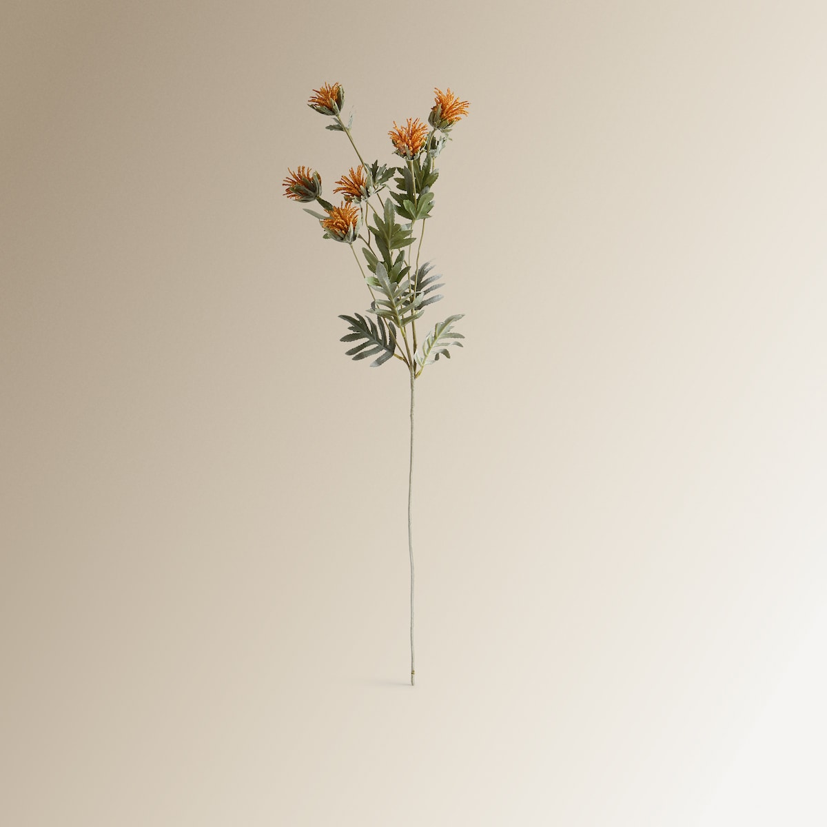 Flor artificial silvestre flocada Laranja-1