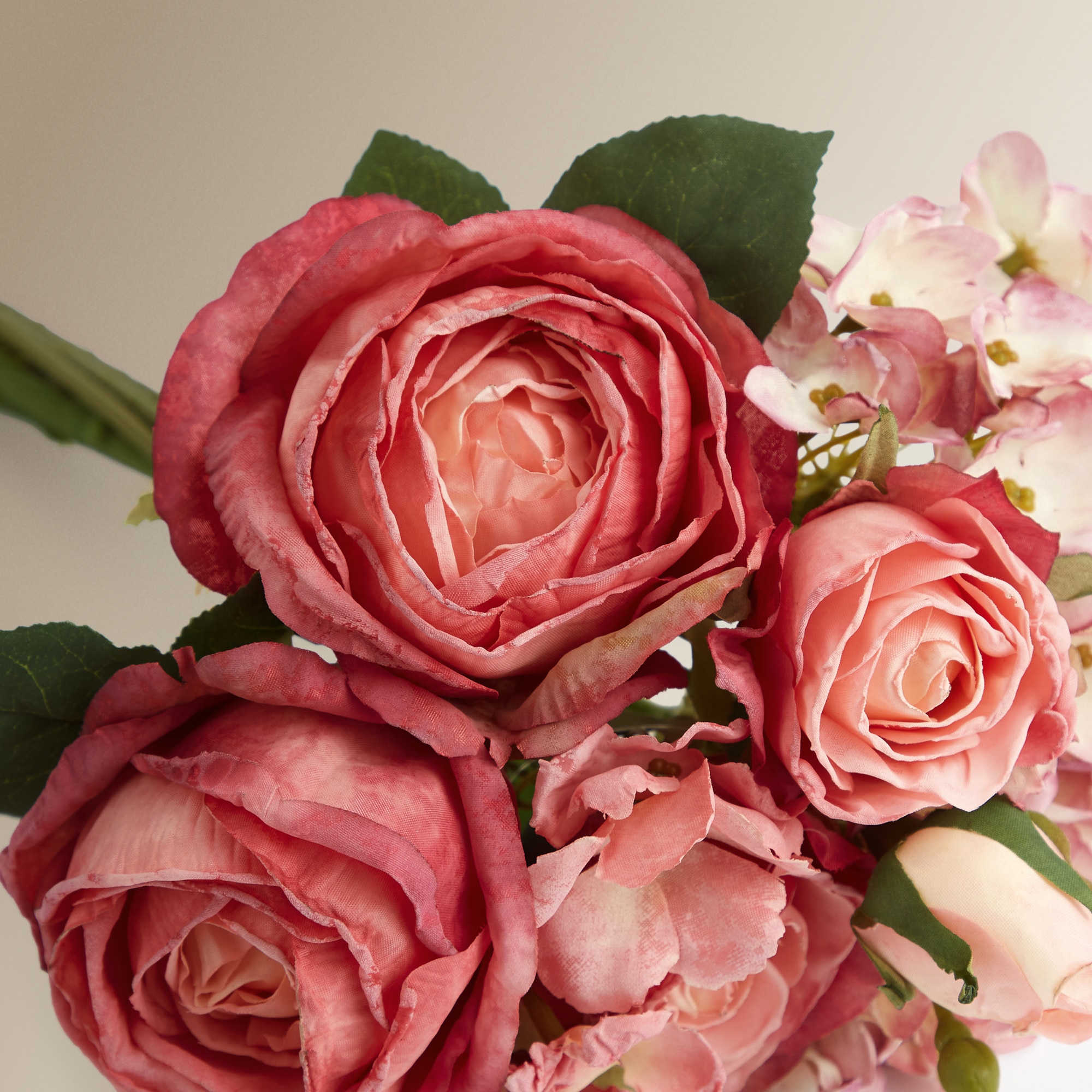 Ramo artificial de hortênsias e peónias Fúcsia-2