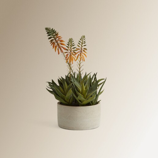 Planta artificial de Aloe con flor en maceta El Corte Inglés