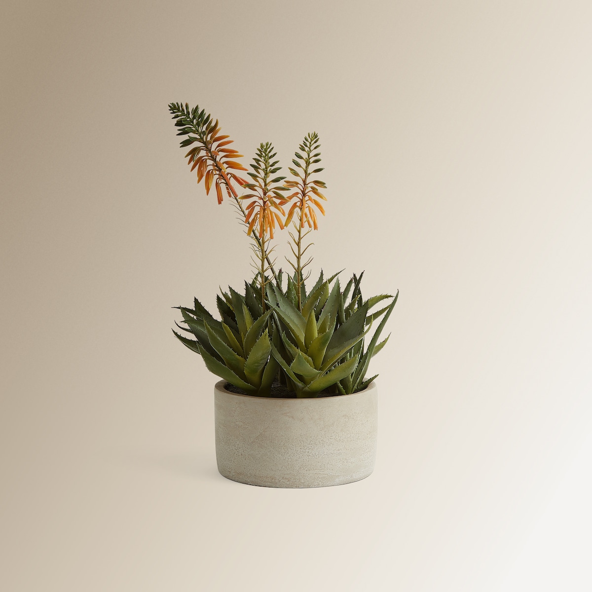 Planta artificial de Aloe con flor en maceta El Corte Inglés Verde-1