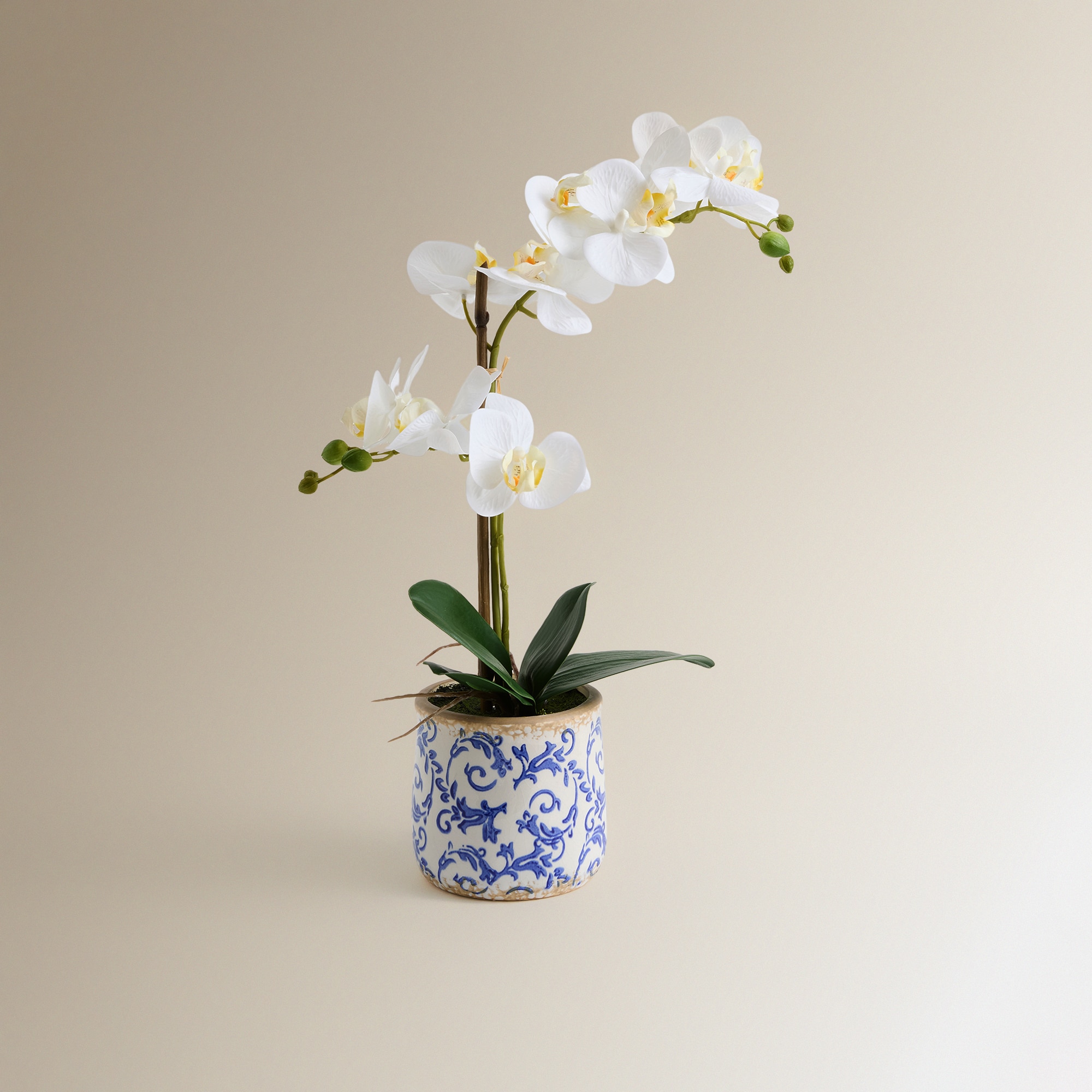 Imagem 0 de Planta Artifical Orquídea em Vaso Vintage