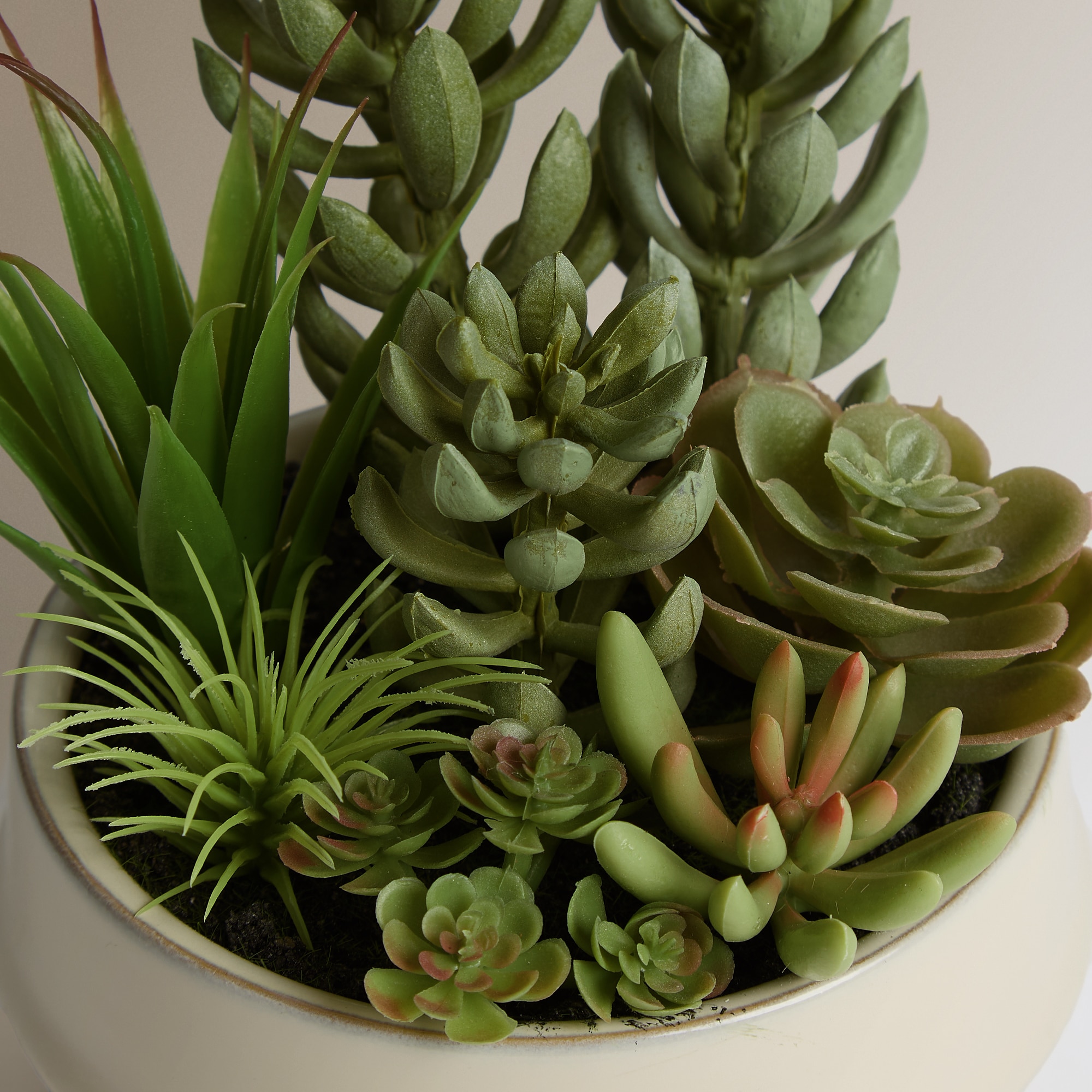 Planta Artificial Suculenta em Vaso Branco-2