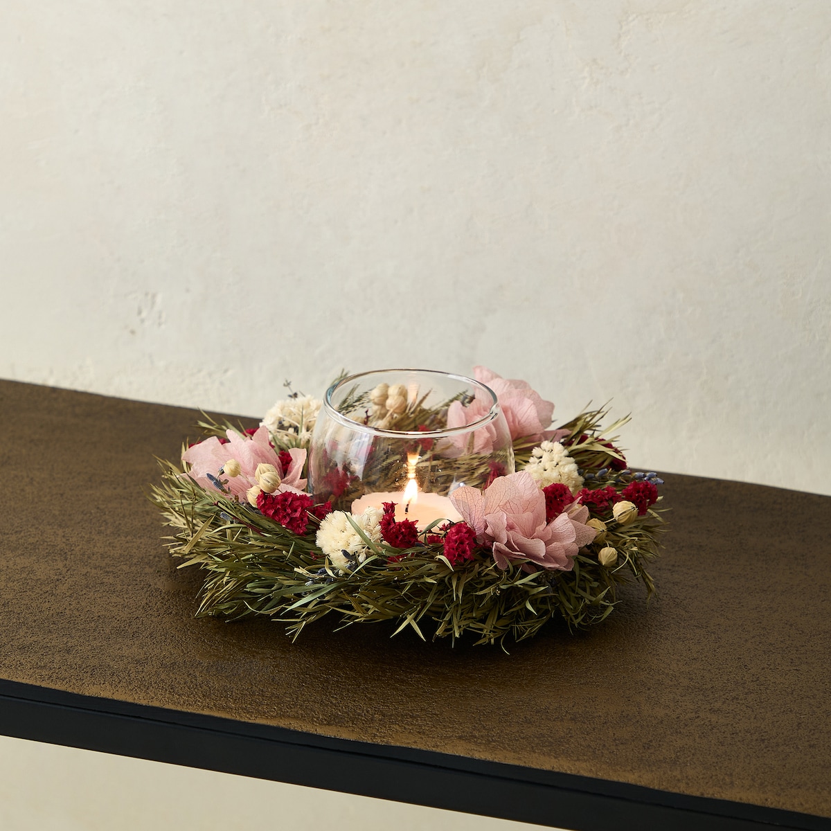 Anel de Vela Preservado - Rosa Multicolor-1