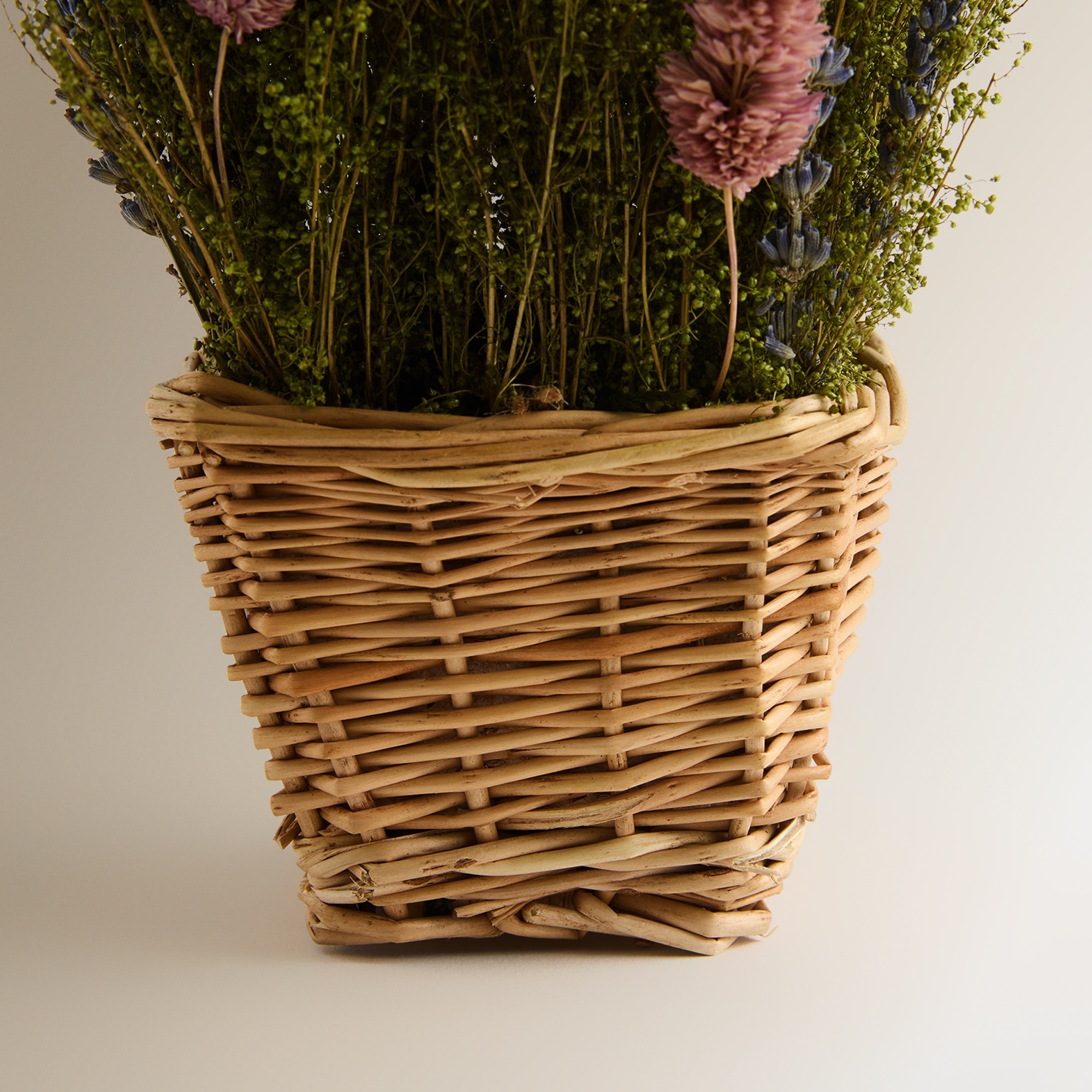 Flores Preservadas em Mini Vaso de Rattan Multicolor-3