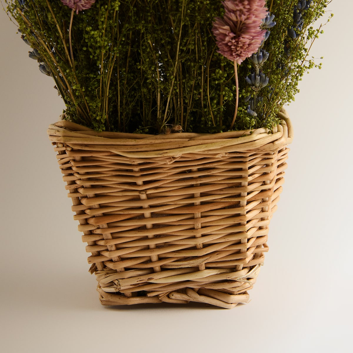 Flores Preservadas em Mini Vaso de Rattan Multicolor-3