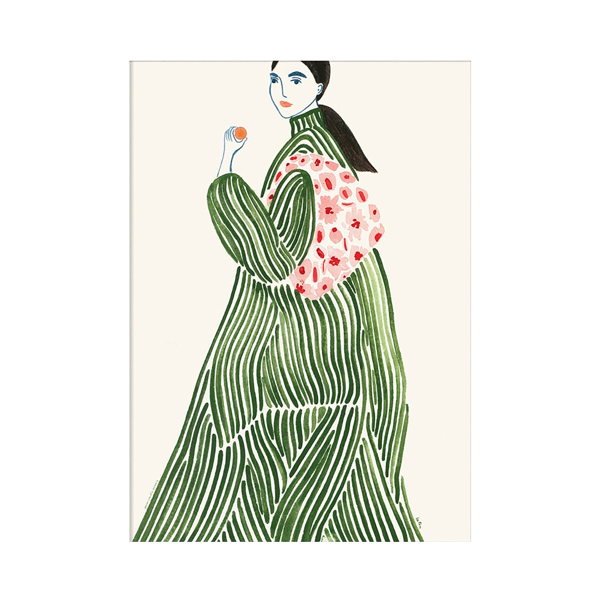 Ilustração La Poire Green Coat Multicolor-1