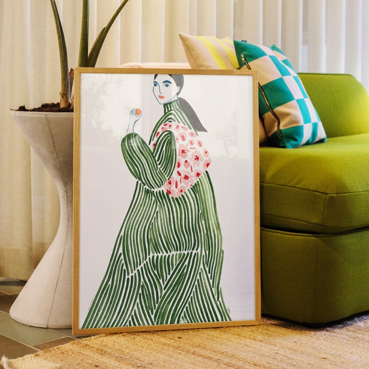 Ilustração La Poire Green Coat Multicolor-3