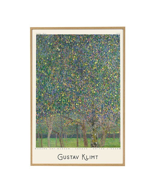 Impressão Árvore Pereira Klimt PSTR Studio + Moldura Home Office 1