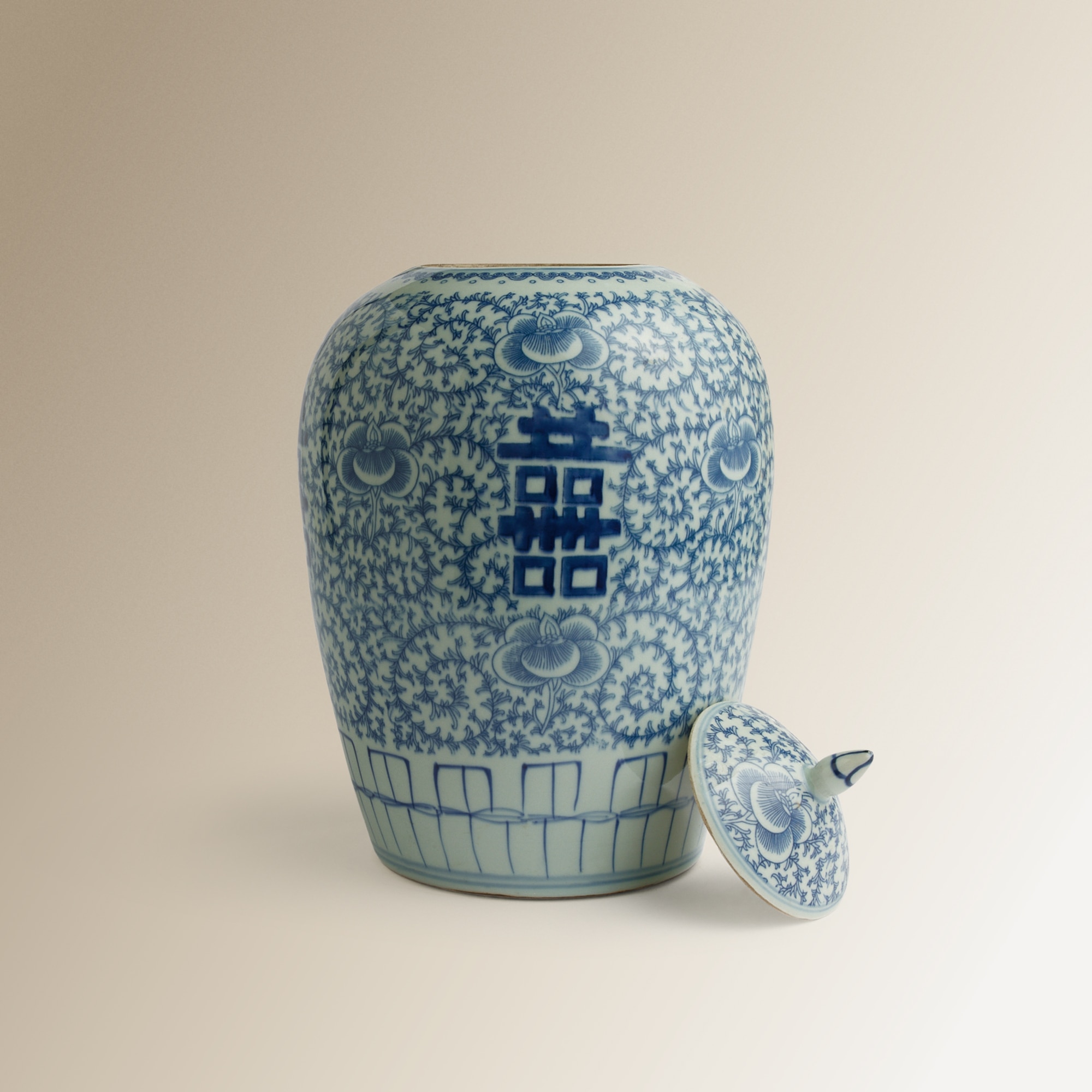 Imagem 0 de Tibor com Tampa de Padrão Florido Qing