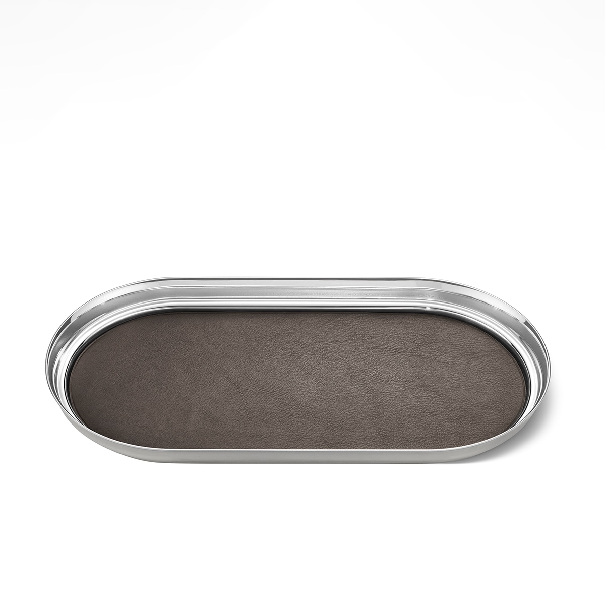 Georg Jensen - Bandeja de acero inoxidable y piel Manhattan Georg Jensen.
